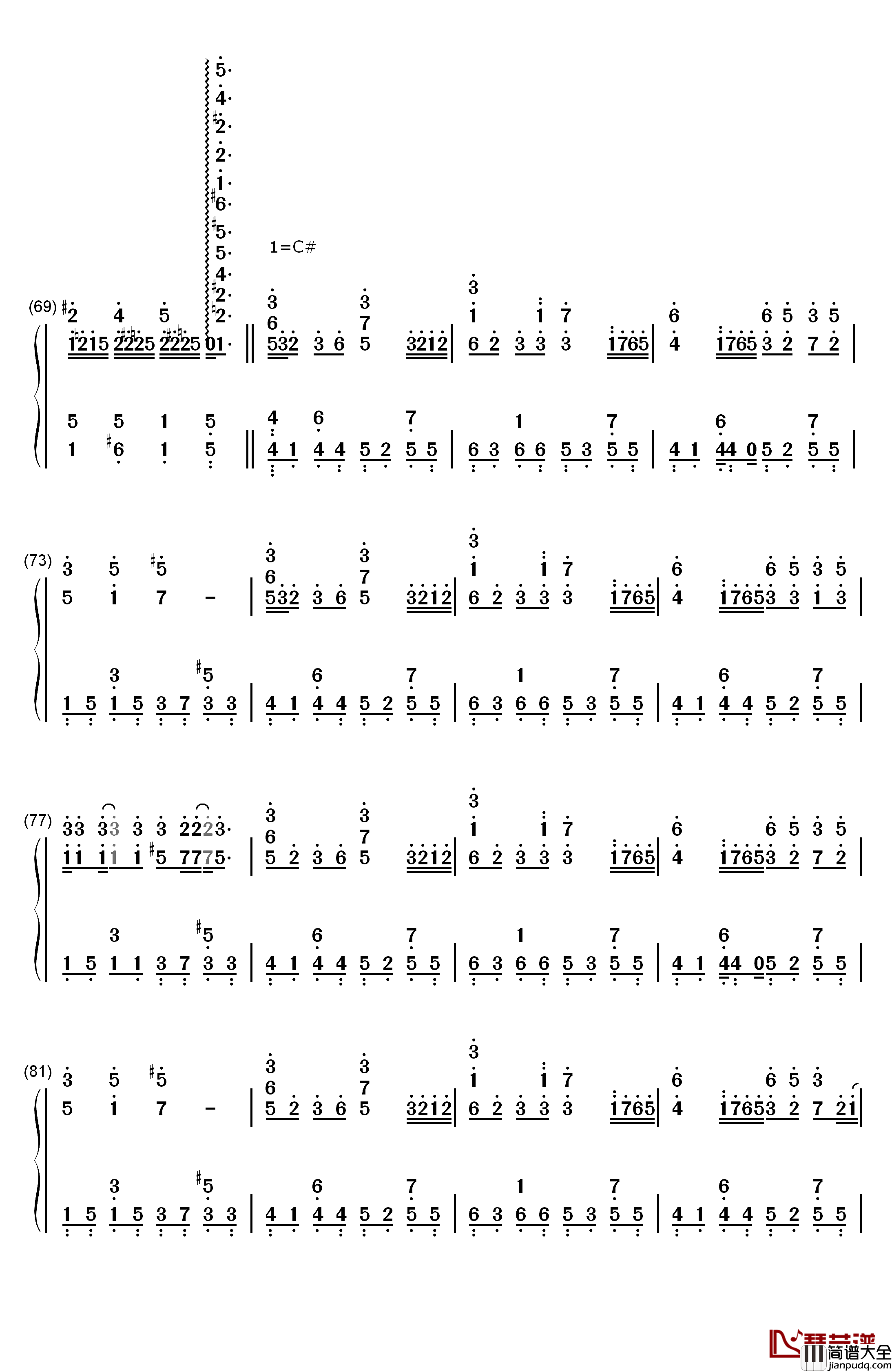 secret_of_my_heart钢琴简谱_数字双手_仓木麻衣