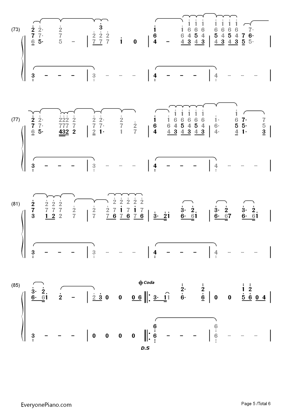 I_Miss_You钢琴简谱_数字双手_Adele