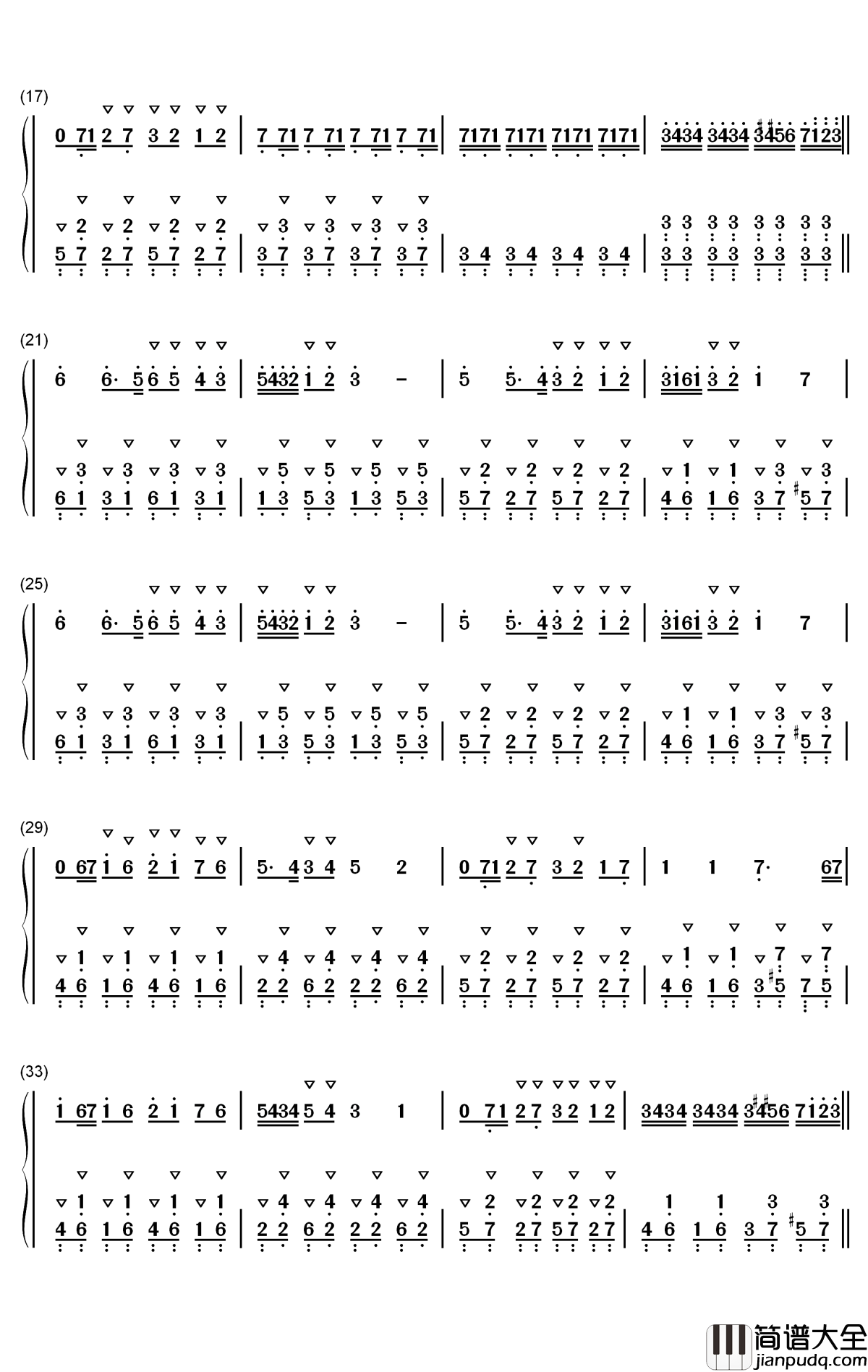 捣蛋猪钢琴简谱_数字双手_Ilmari_Hakkola