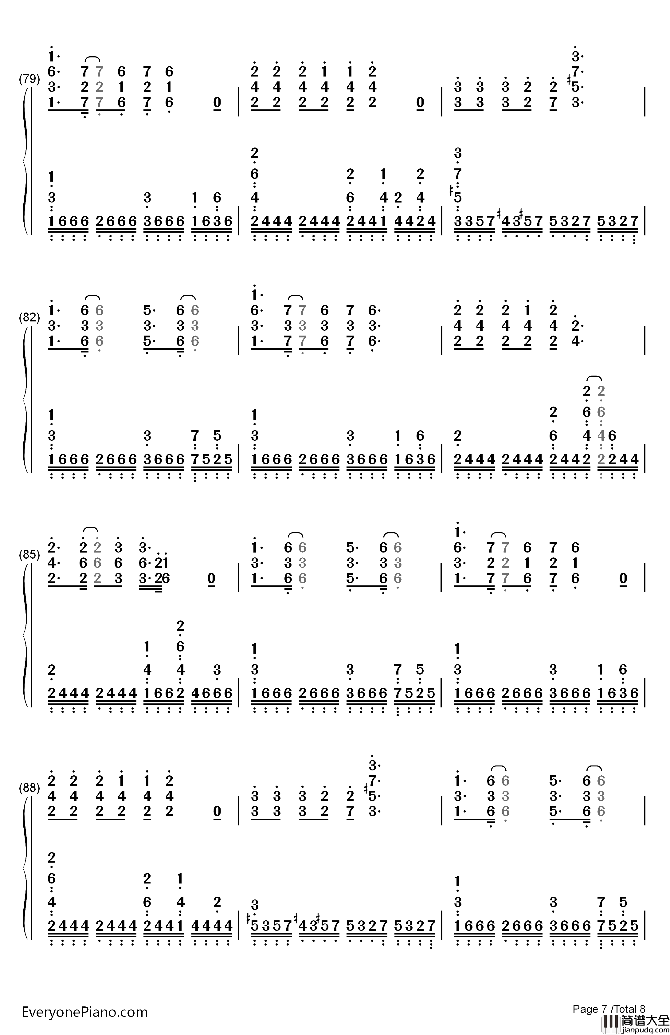 相信自己钢琴简谱_数字双手_零点乐队