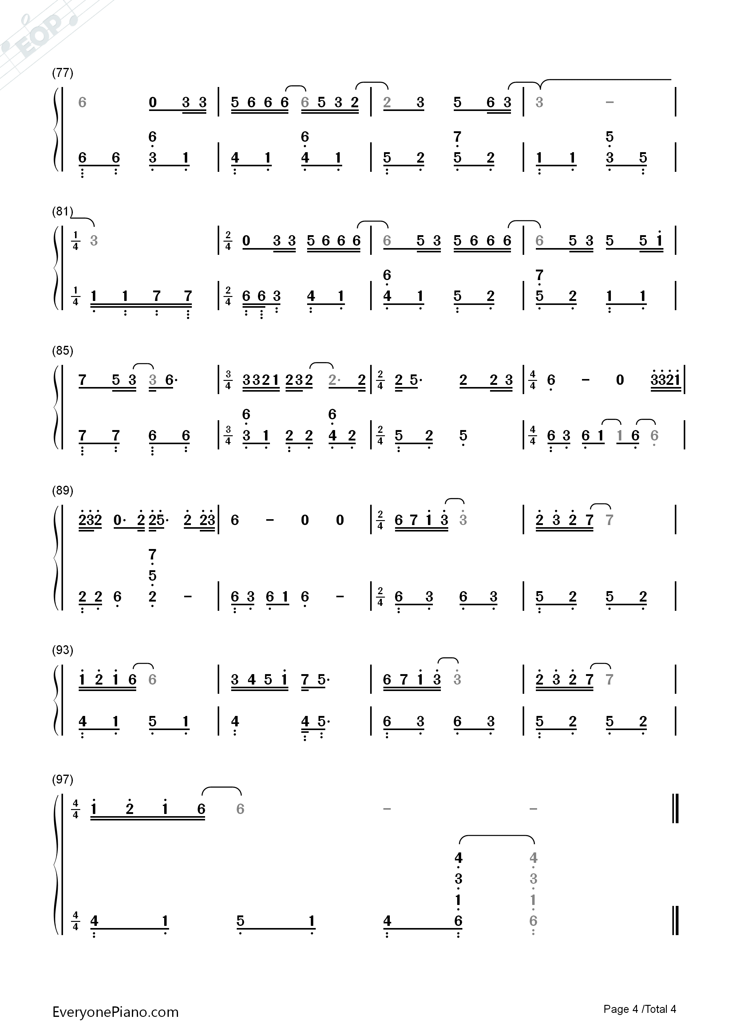 等一分钟钢琴简谱_徐誉滕演唱