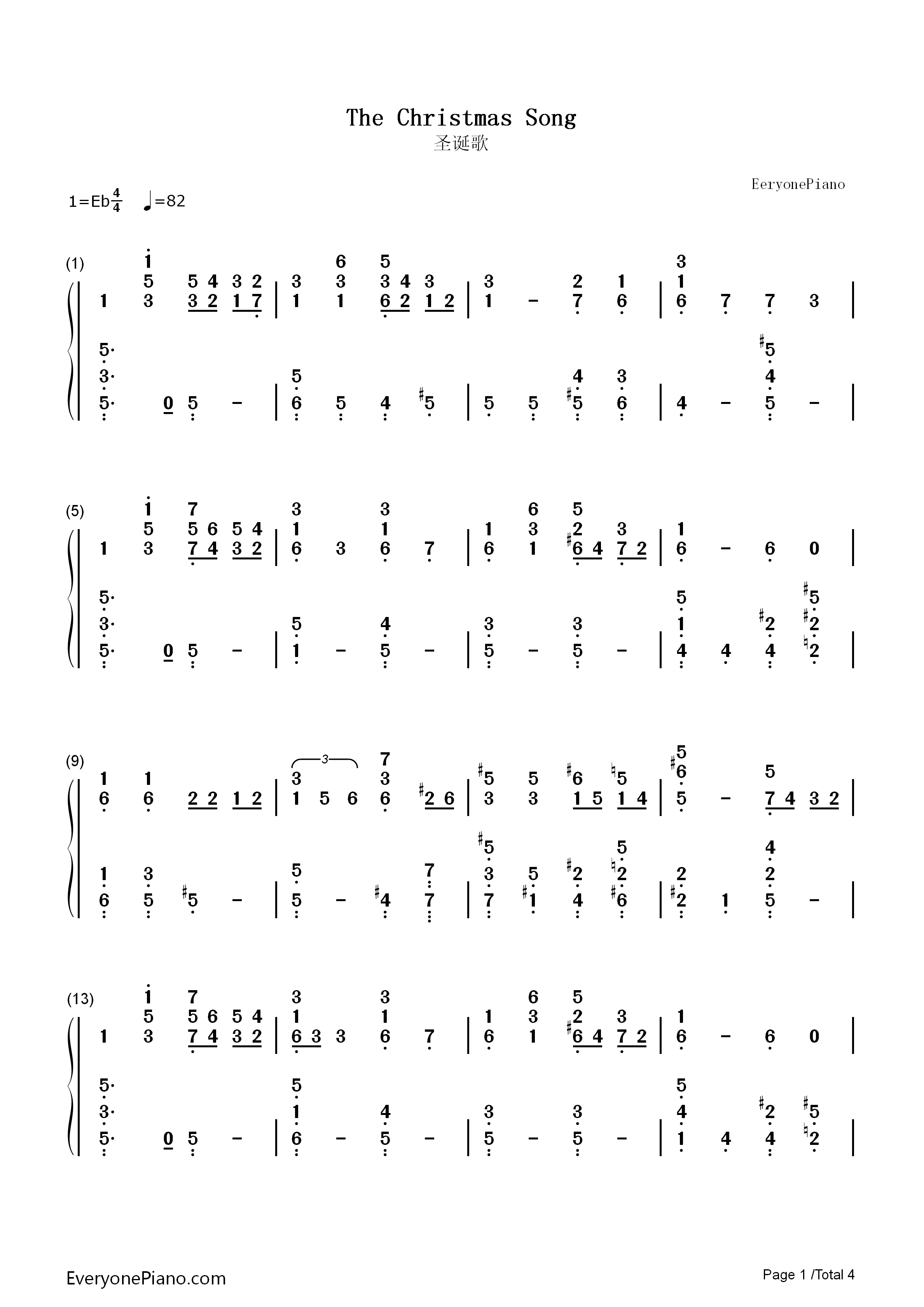 圣诞歌钢琴简谱_Classic_Christmas_Music演唱