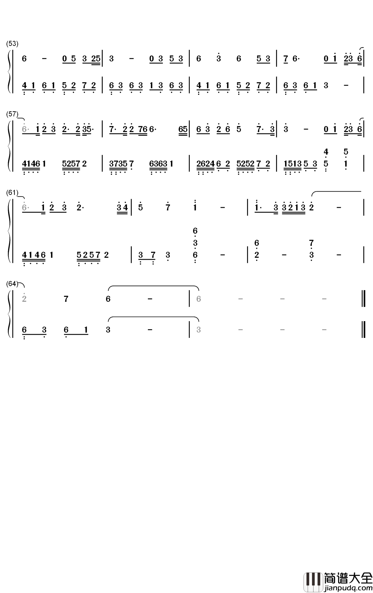 与卿钢琴简谱_数字双手_周深