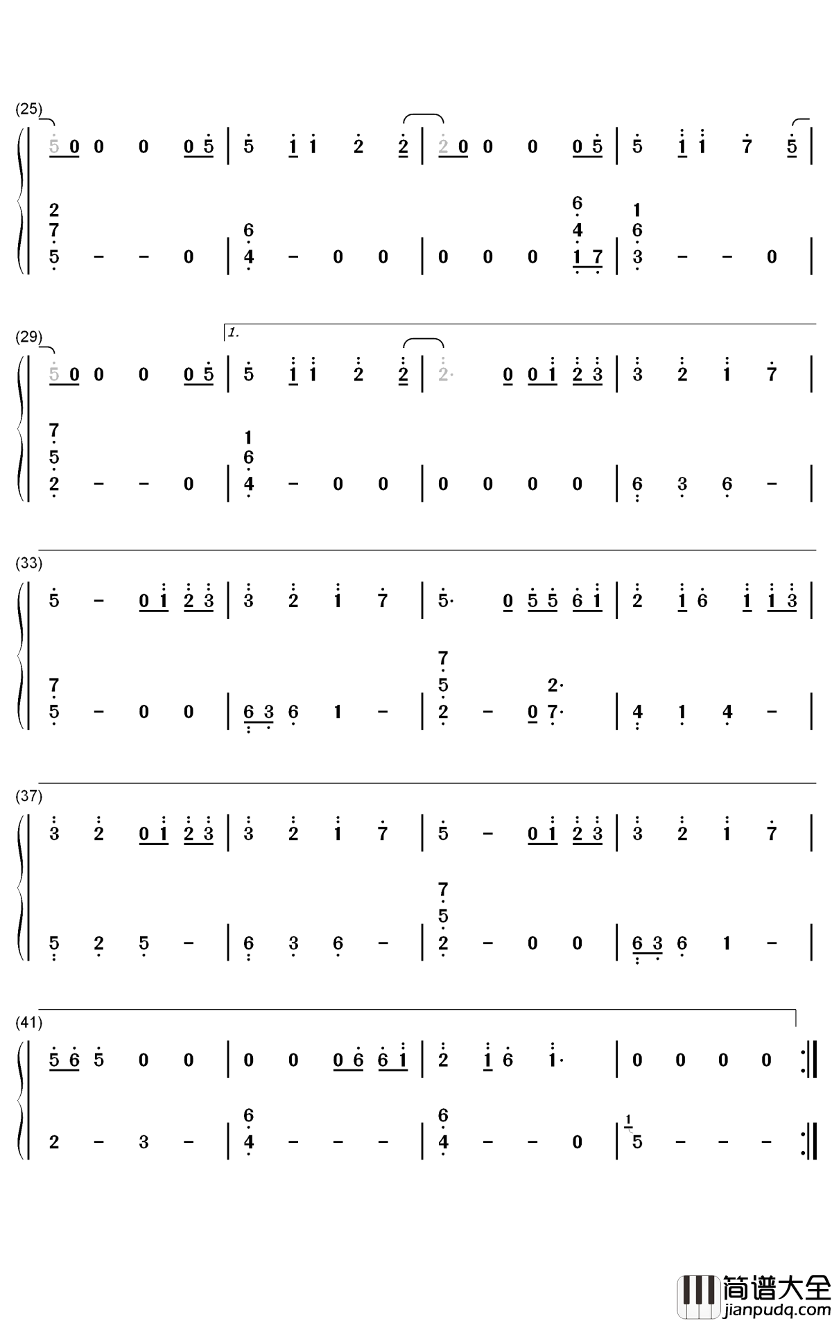 无限钢琴简谱_数字双手_周深