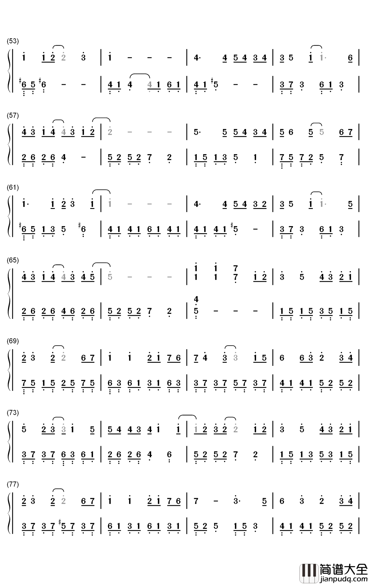 时光与你都很甜钢琴简谱_数字双手_吕小雨_孙泽源