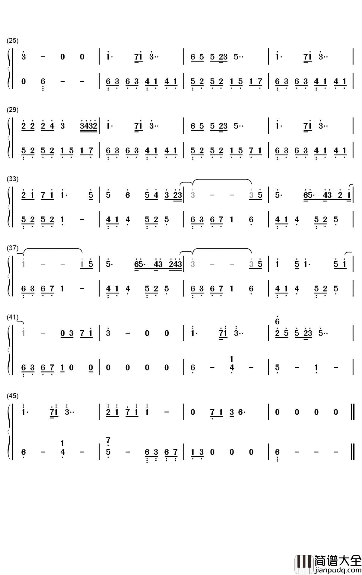 曾经拥有钢琴简谱_数字双手_未知