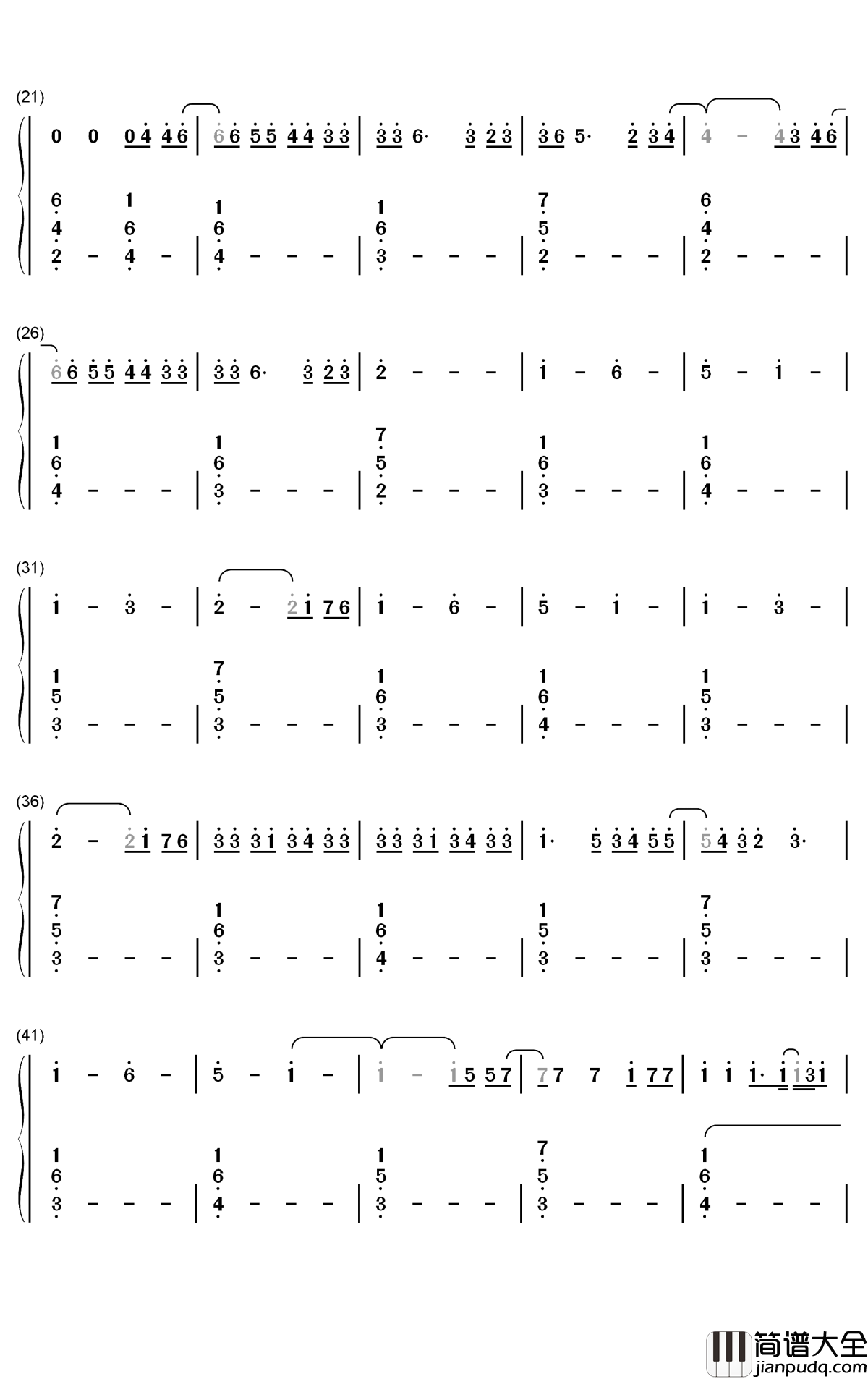 Sine_From_Above钢琴简谱_数字双手_Lady_Gaga_Elton_John