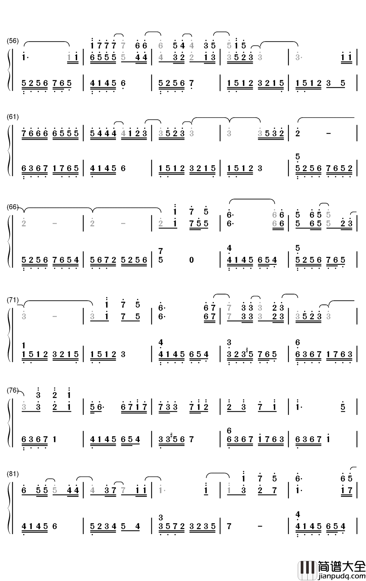 Muyuuka钢琴简谱_数字双手_RURUTIA_ルルティア