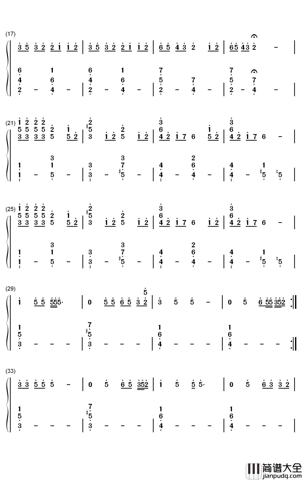 Moral_of_the_Story钢琴简谱_Ashe歌曲_数字双手曲谱