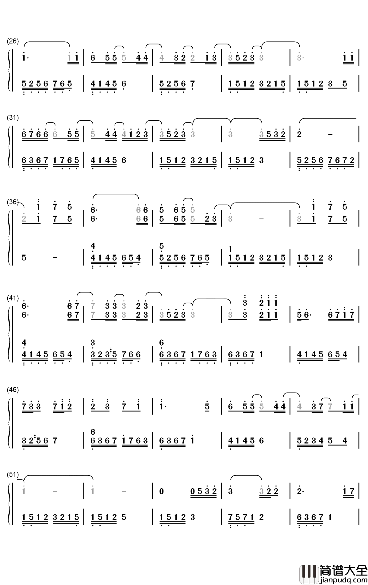 Muyuuka钢琴简谱_数字双手_RURUTIA_ルルティア
