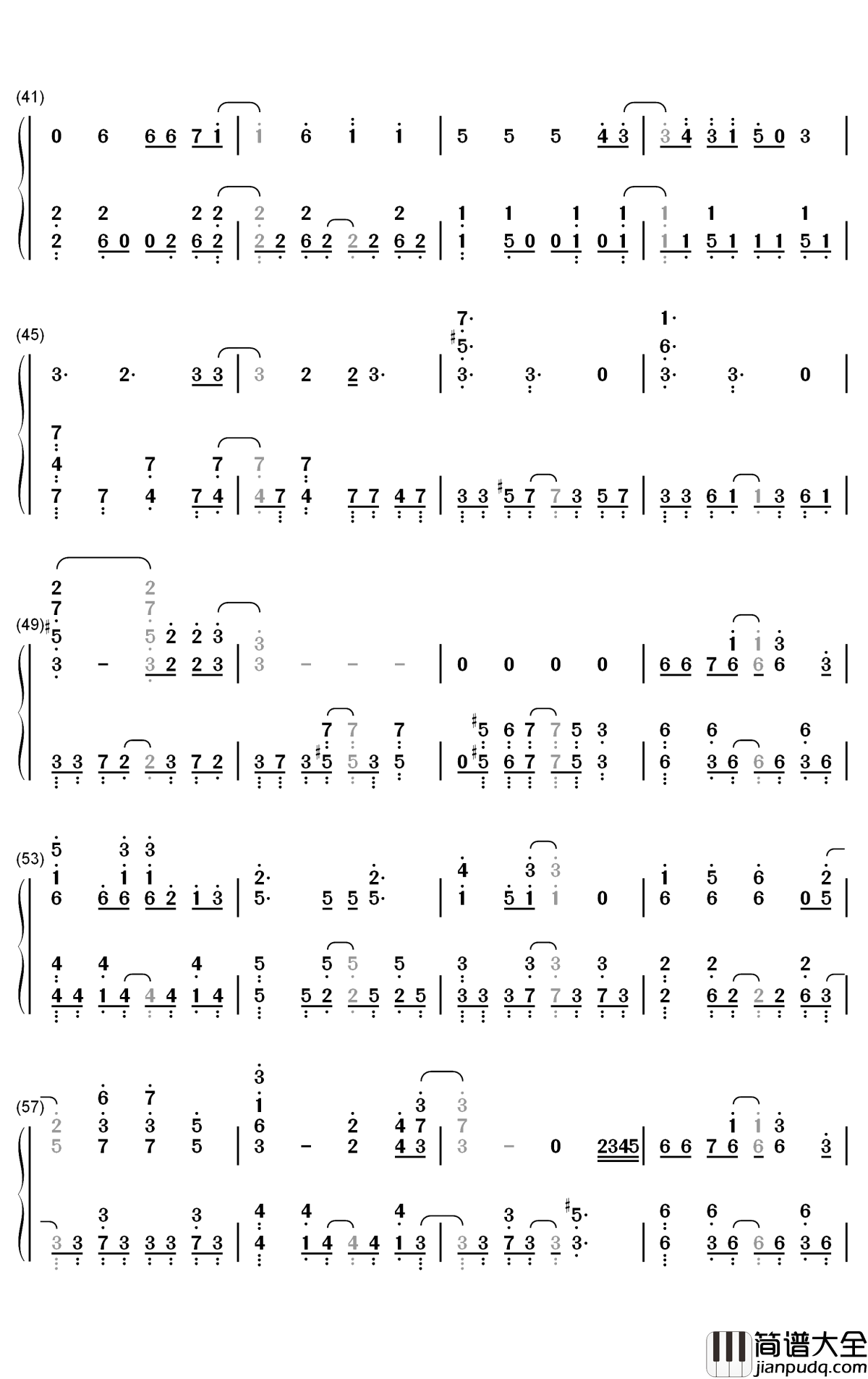 刹那の果実钢琴简谱_数字双手_黒崎真音