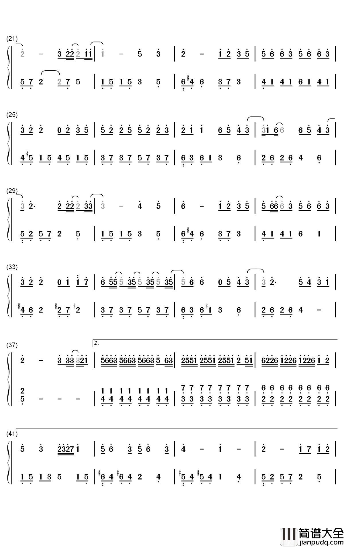 伤隐钢琴简谱_董又霖歌曲_数字双手曲谱