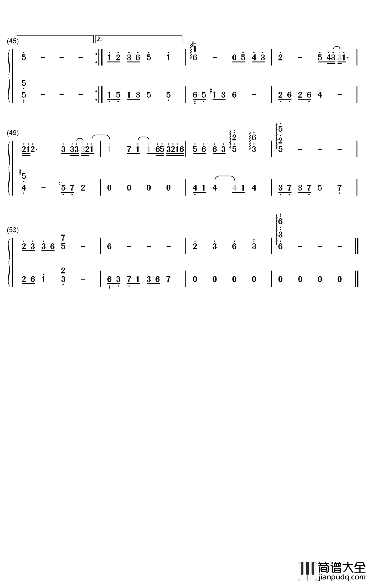 伤隐钢琴简谱_董又霖歌曲_数字双手曲谱