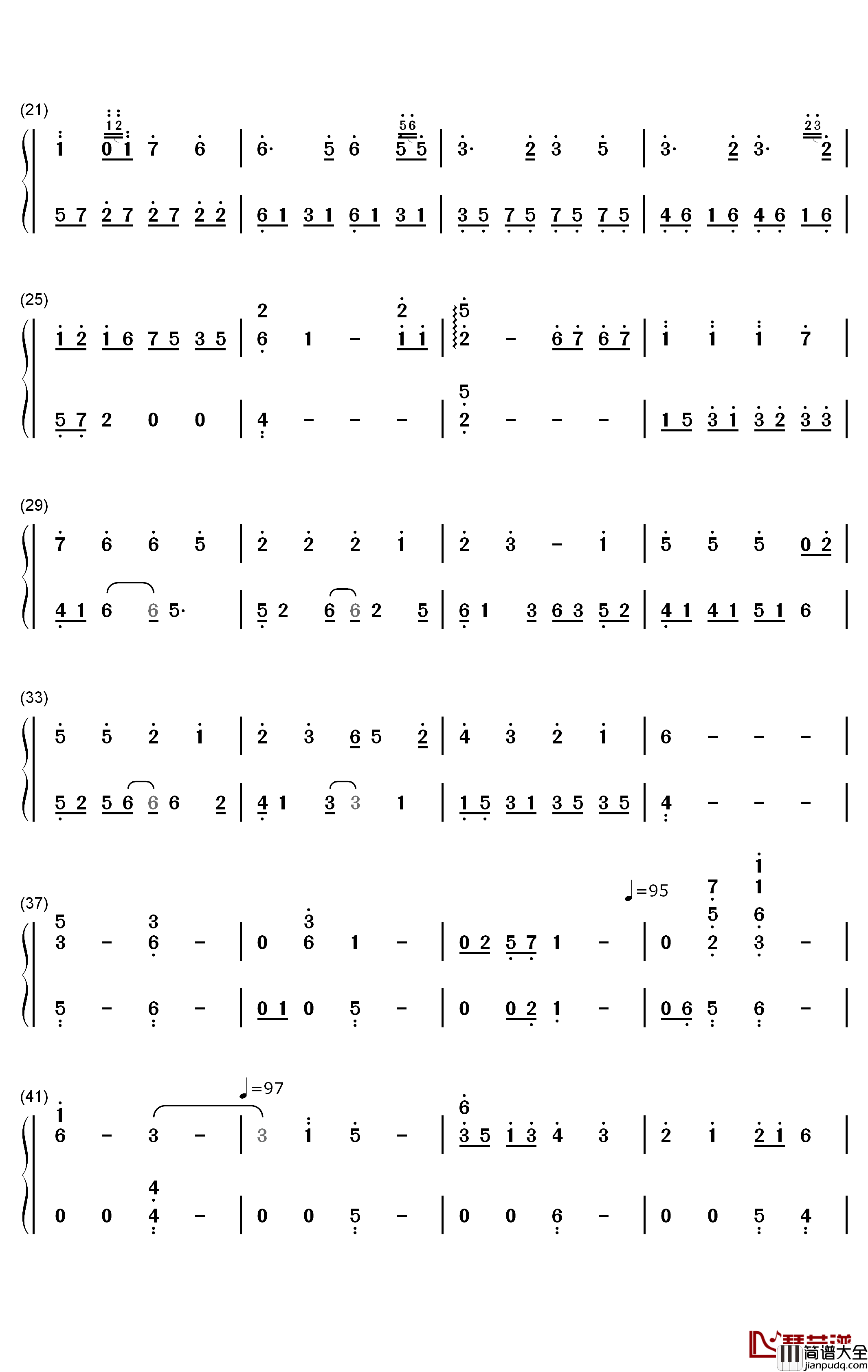 Lullaby钢琴简谱_数字双手_Enzalla