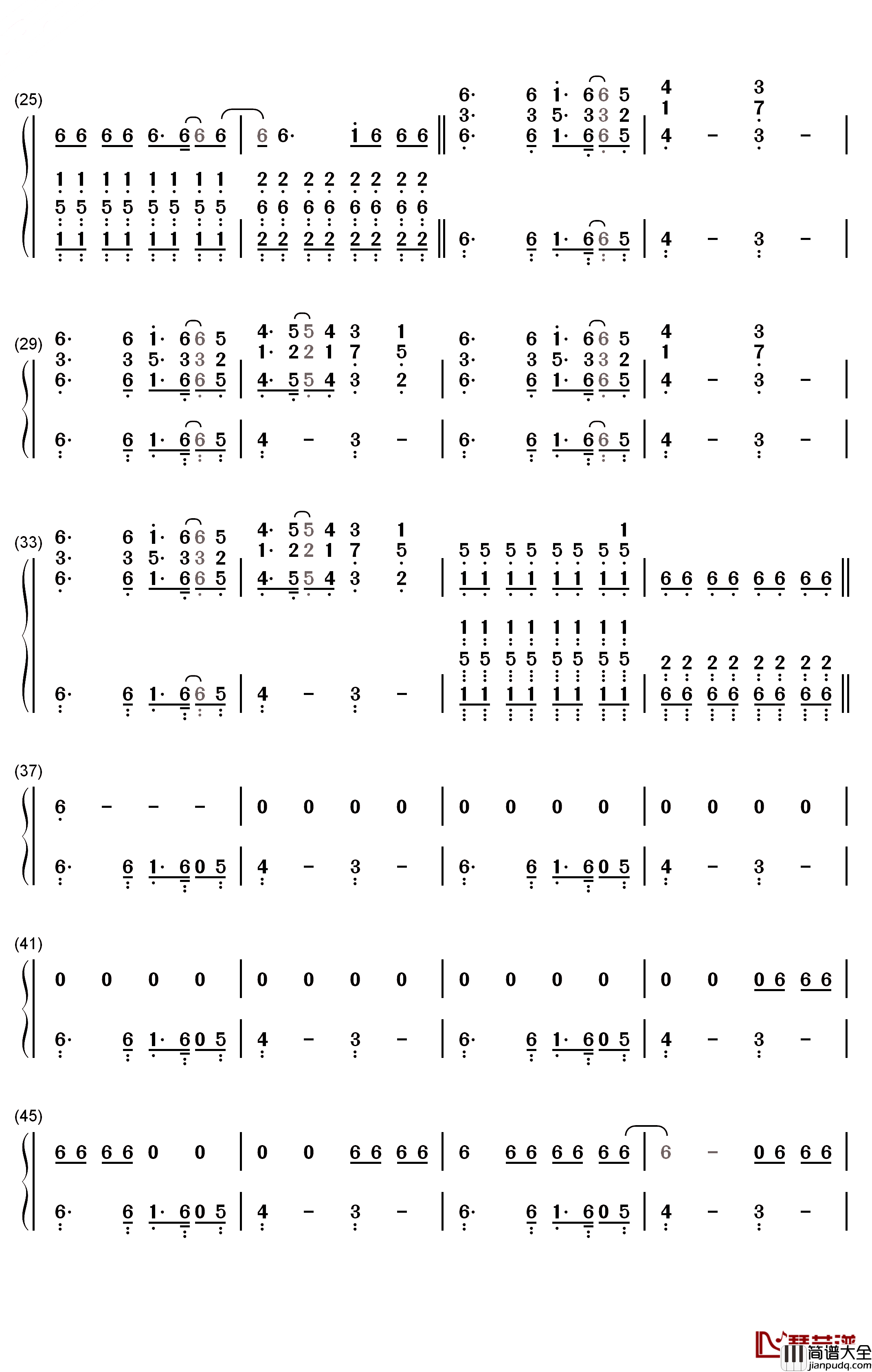 Seven_Nation_Army钢琴简谱_数字双手_The_White_Stripes