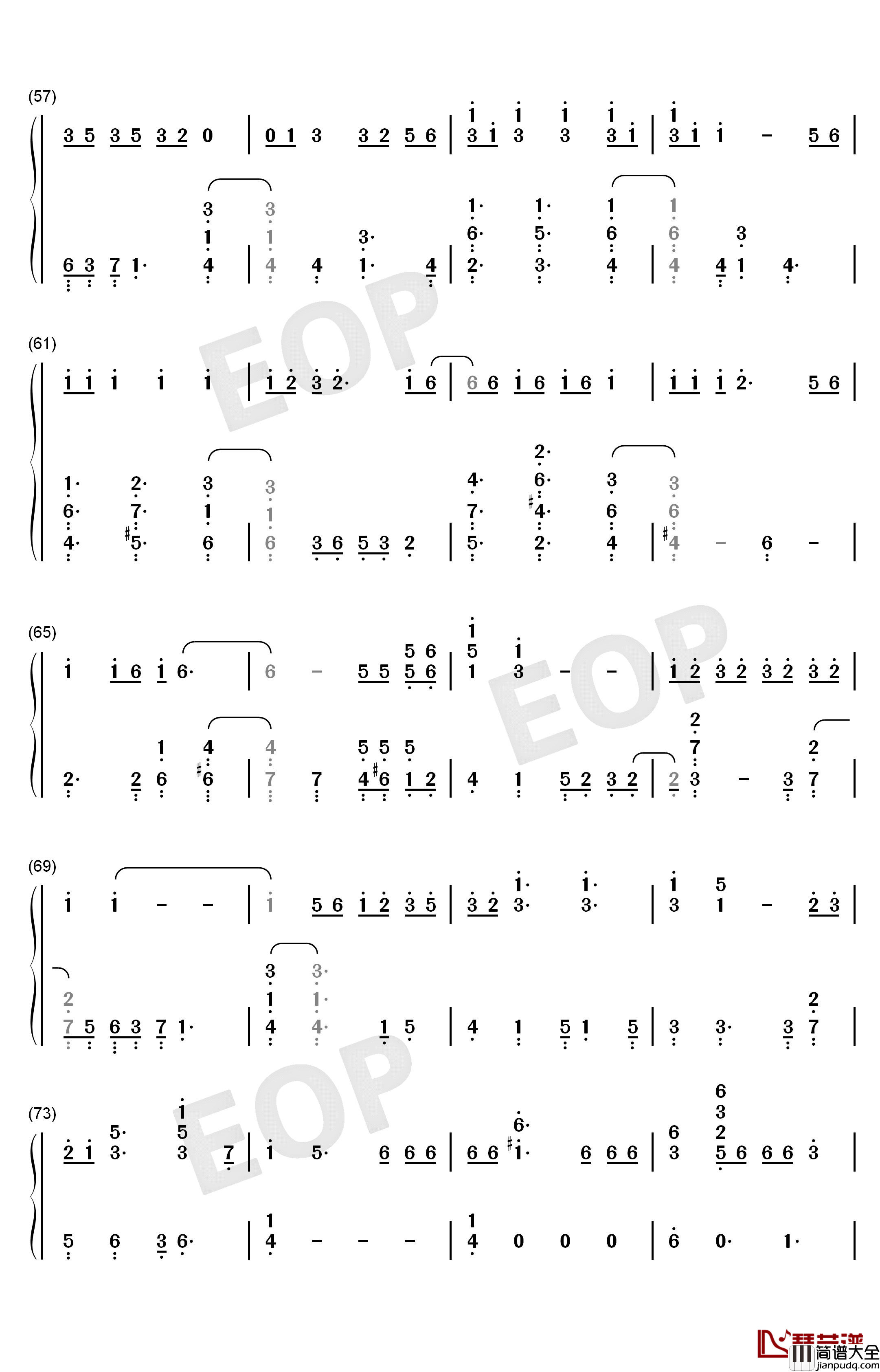 BBIBBI钢琴简谱_数字双手_IU_李知恩