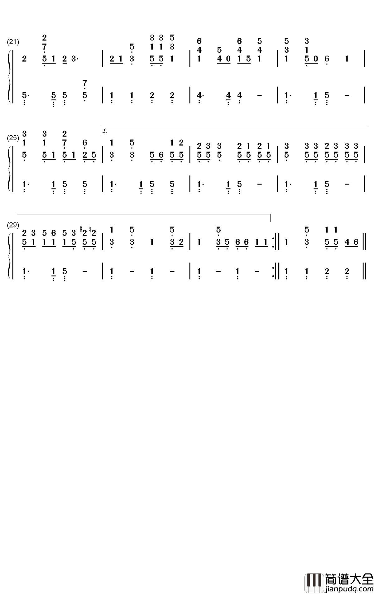 Little_Bitty钢琴简谱_数字双手_Alan_Jackson