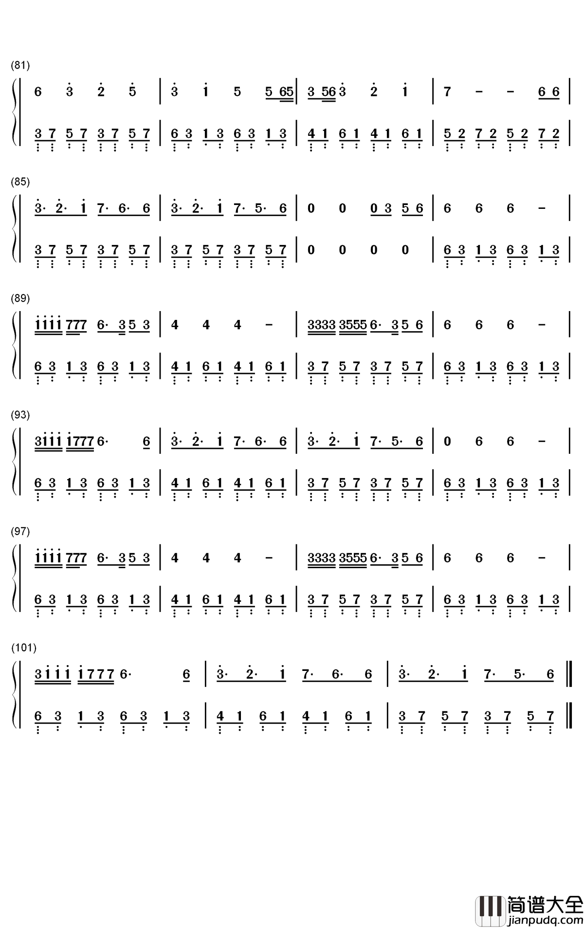 Break_My_Heart钢琴简谱_数字双手_Dua_Lipa