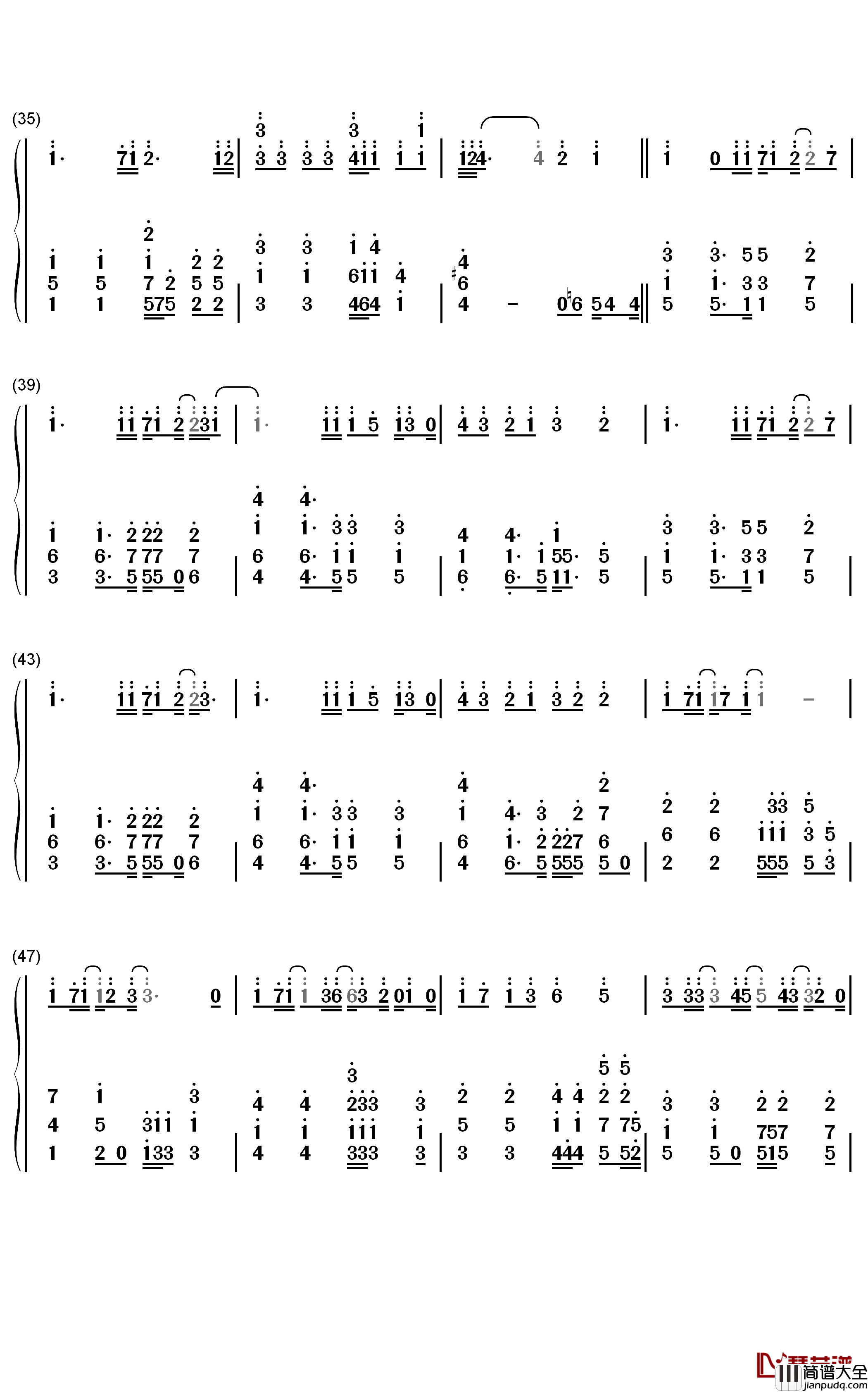 倔强钢琴简谱_数字双手_五月天