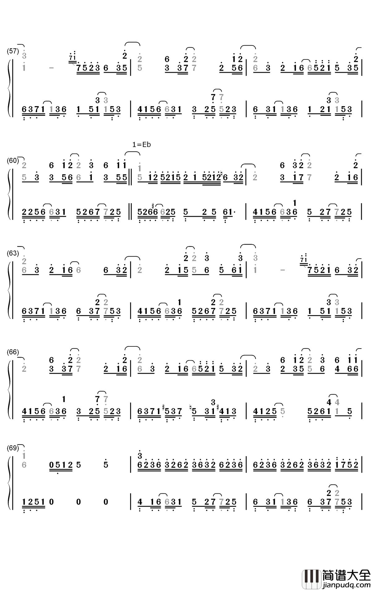 夜の光钢琴简谱_数字双手_近藤隆