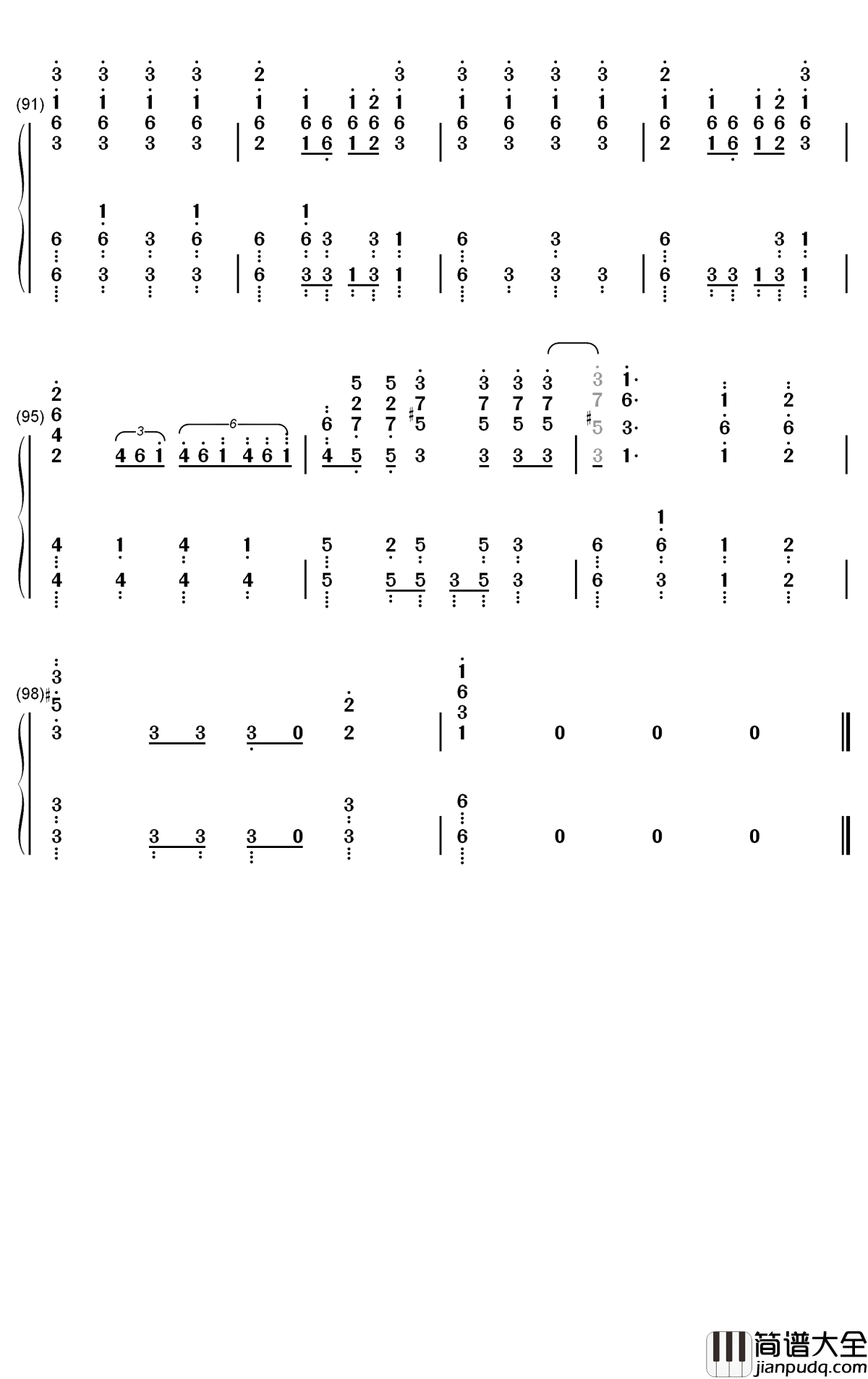 Bang钢琴简谱_数字双手_AJR