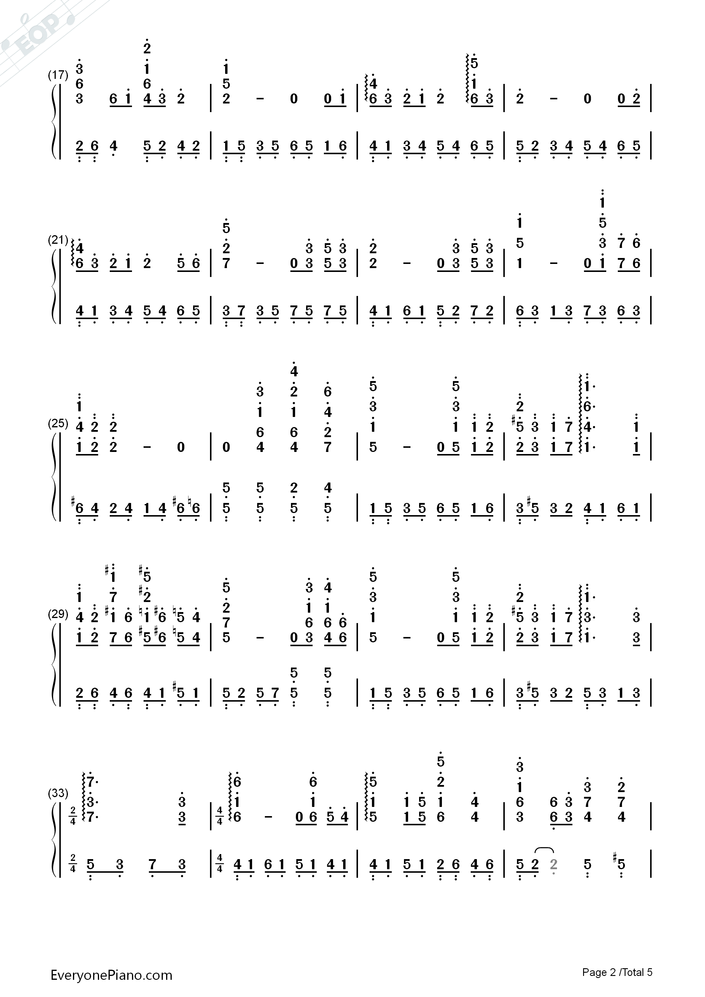幽灵公主片尾曲钢琴简谱_久石让__Joe_Hisaishi_宫崎骏演唱