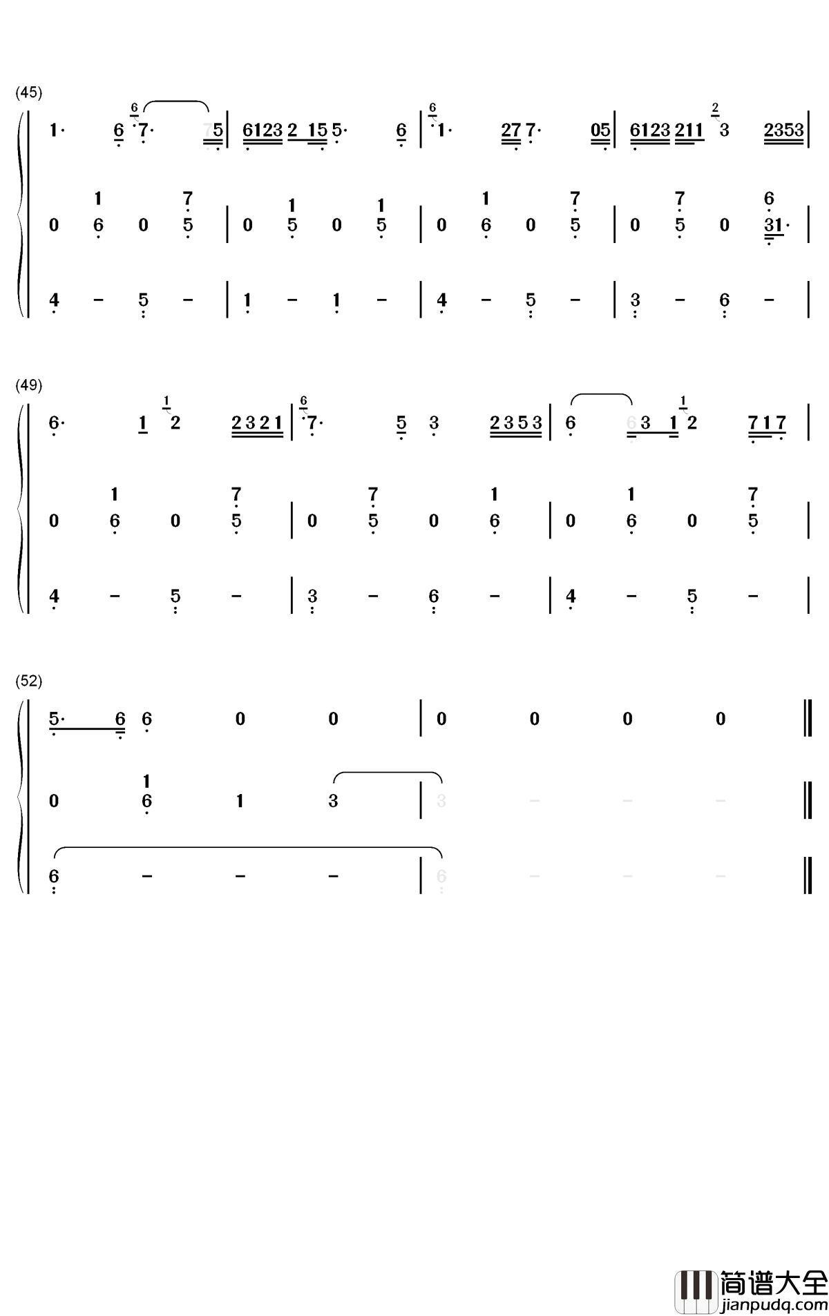 多情种钢琴简谱_数字双手_要不要买菜