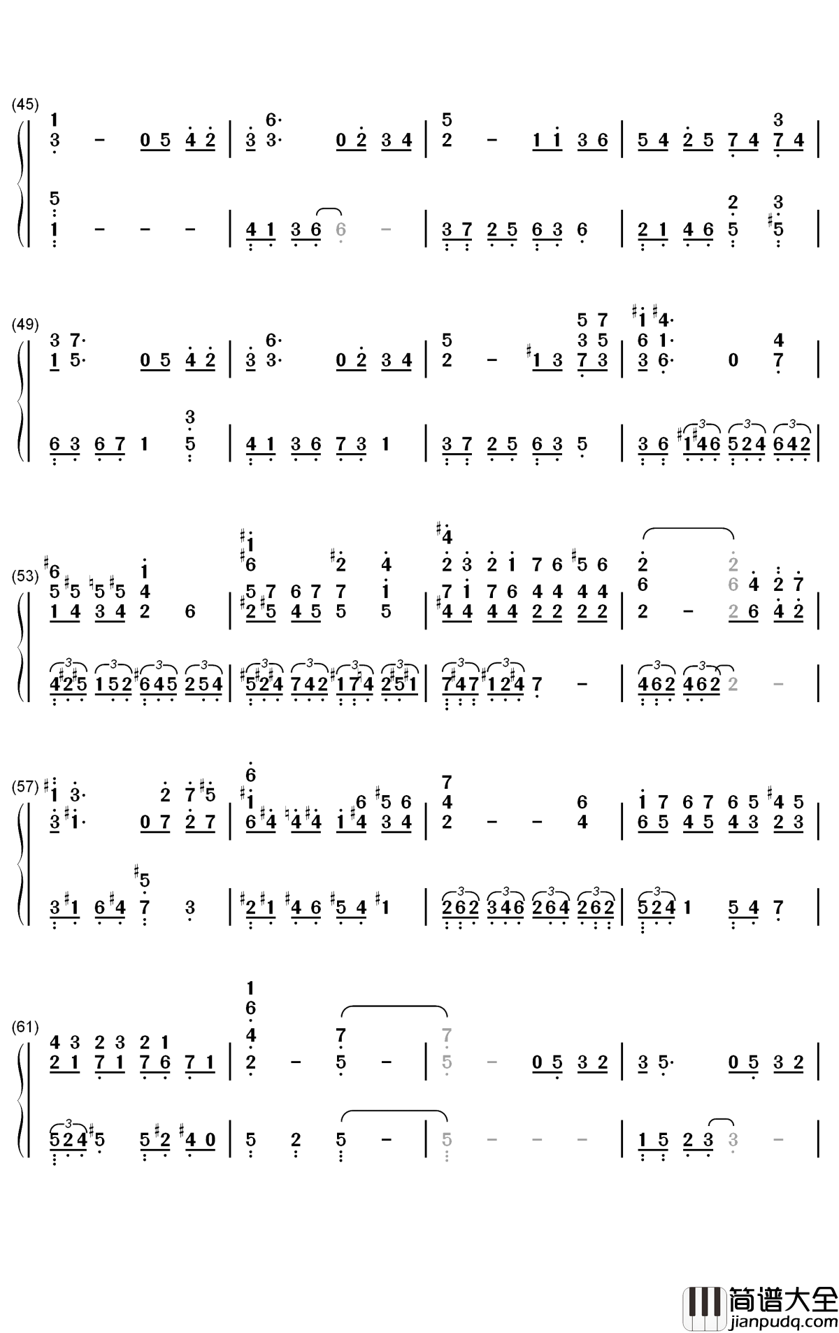 最终幻想VII_Tifa主题曲钢琴简谱_数字双手_植松伸夫