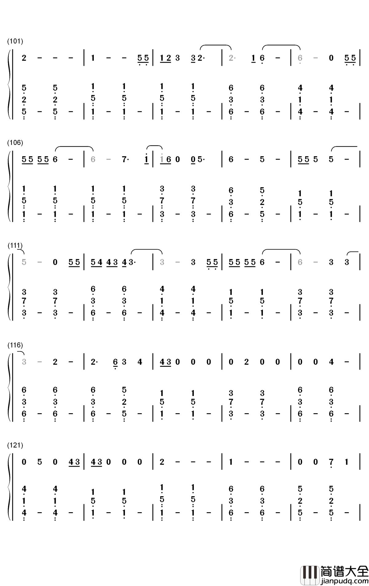 Never_Worn_White钢琴简谱_Katy_Perry歌曲_数字双手曲谱