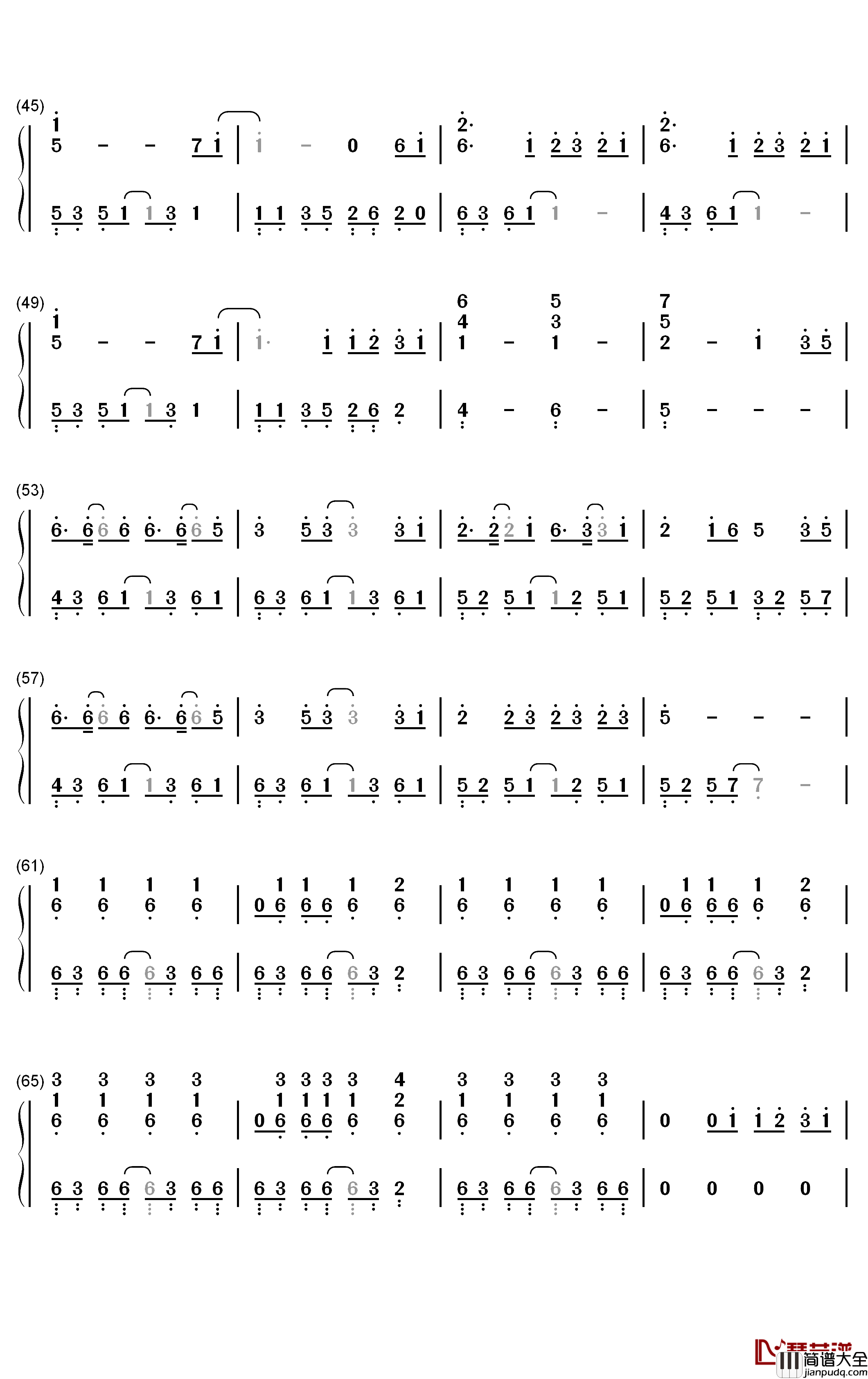 Dream_It_Possible钢琴简谱_数字双手_Delacey