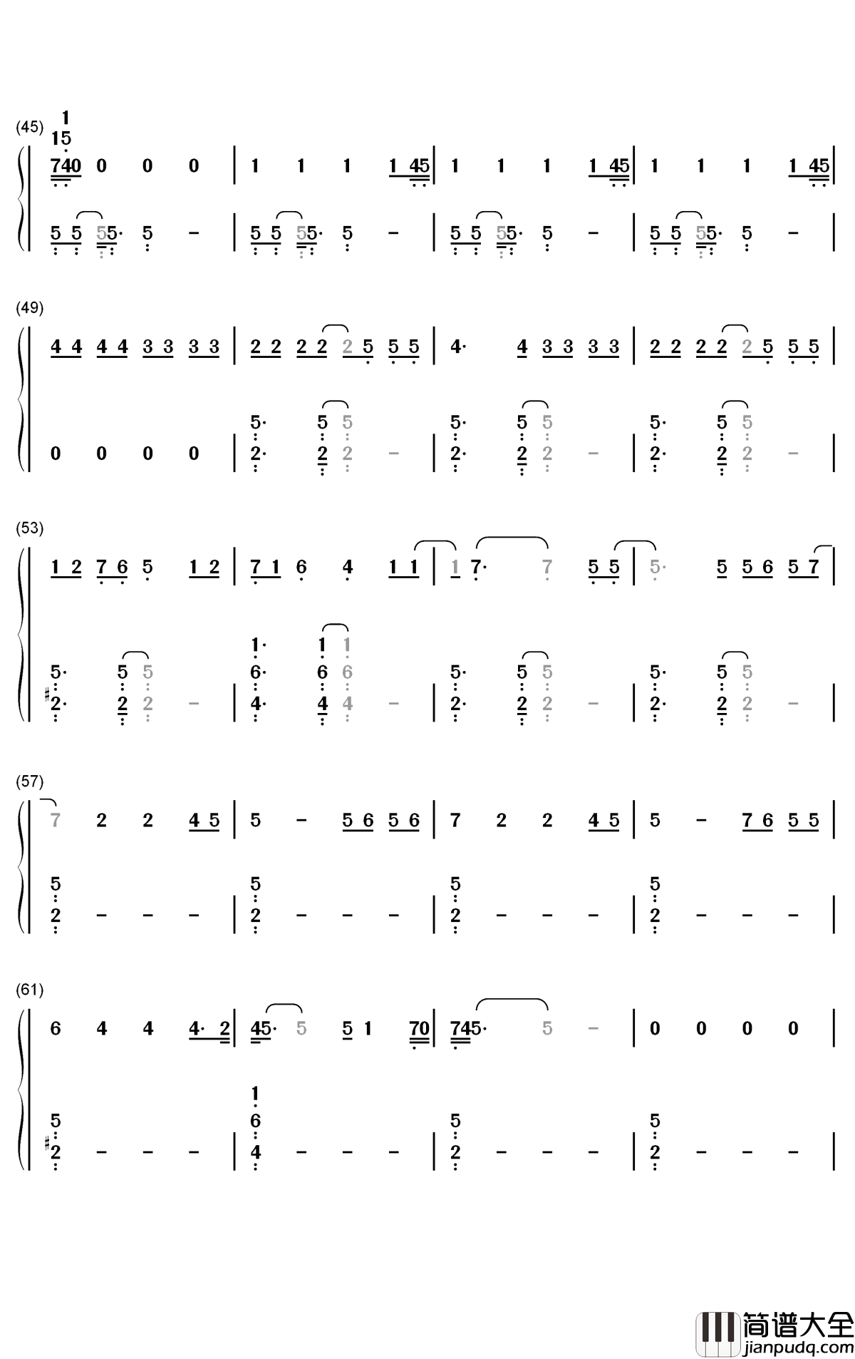 Hallucinate钢琴简谱_数字双手_Dua_Lipa