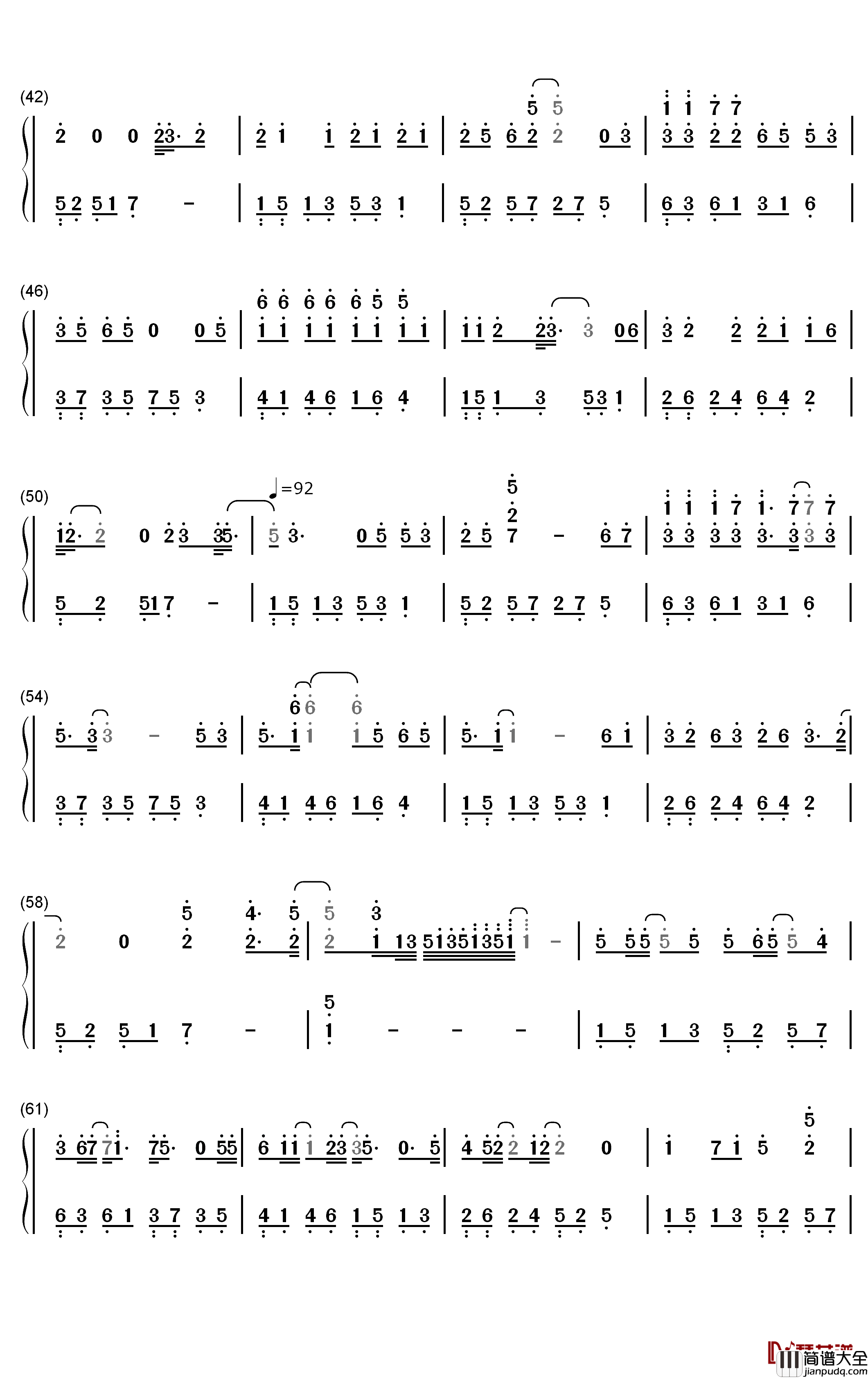 卡农与流行曲串烧钢琴简谱_数字双手_未知