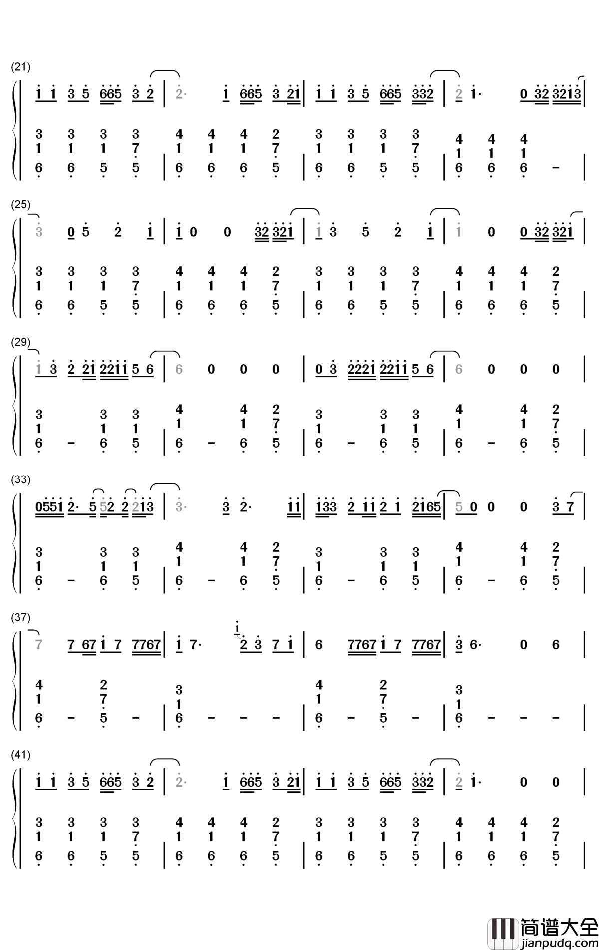 Be_Happy钢琴简谱_数字双手_Dixie_D'Amelio