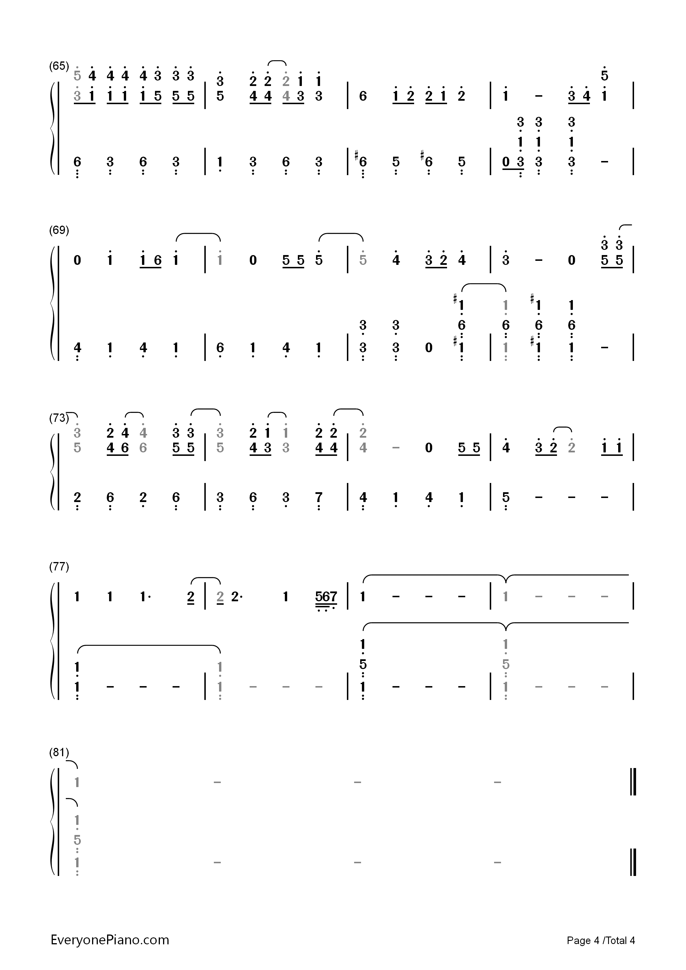 名前を呼ぶよ钢琴简谱_Luck_Life演唱