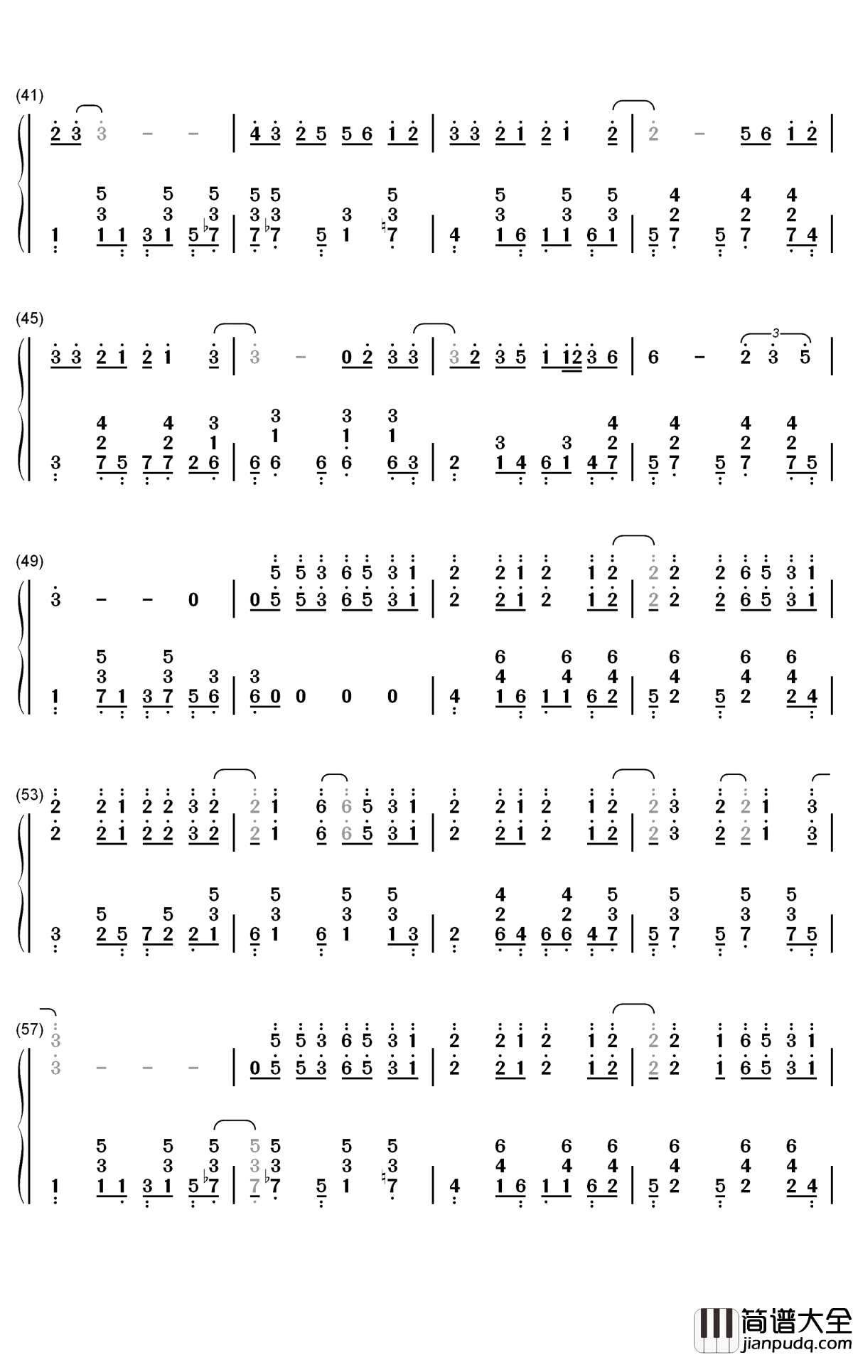 Summertime钢琴简谱_数字双手_cinnamons