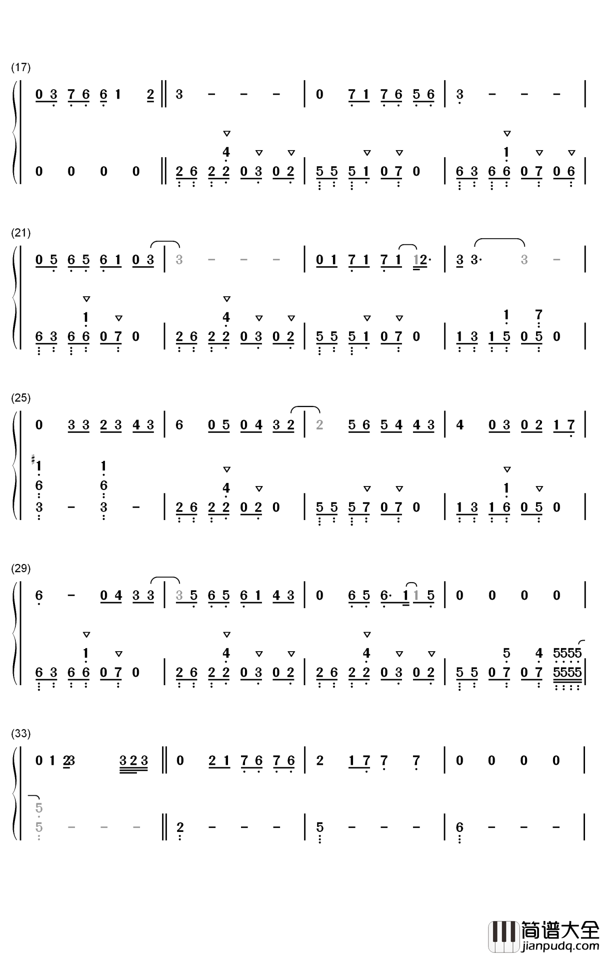 Lets_Fall_in_Love_for_the_Night钢琴简谱_数字双手_Finneas
