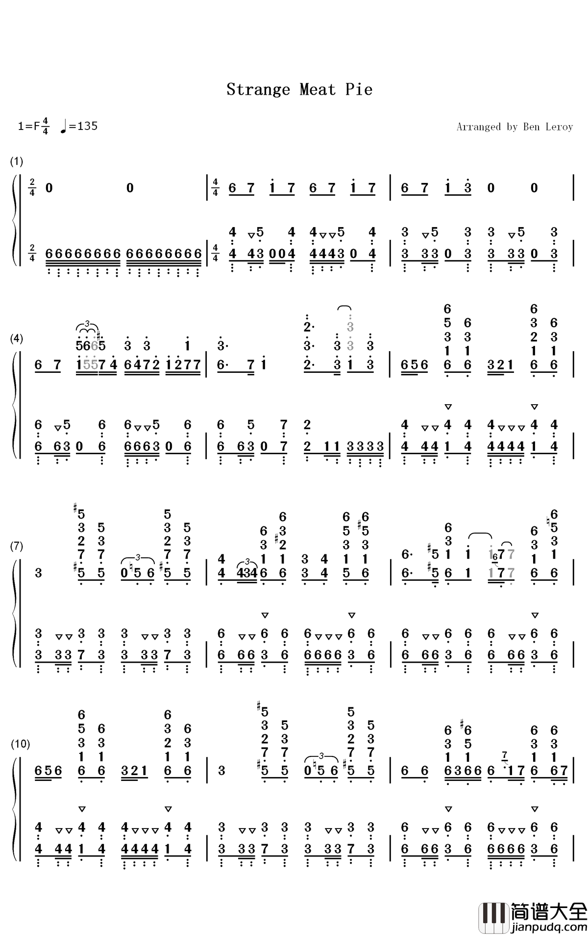 Strange_Meat_Pie钢琴简谱_数字双手_(K)NoW_NAME