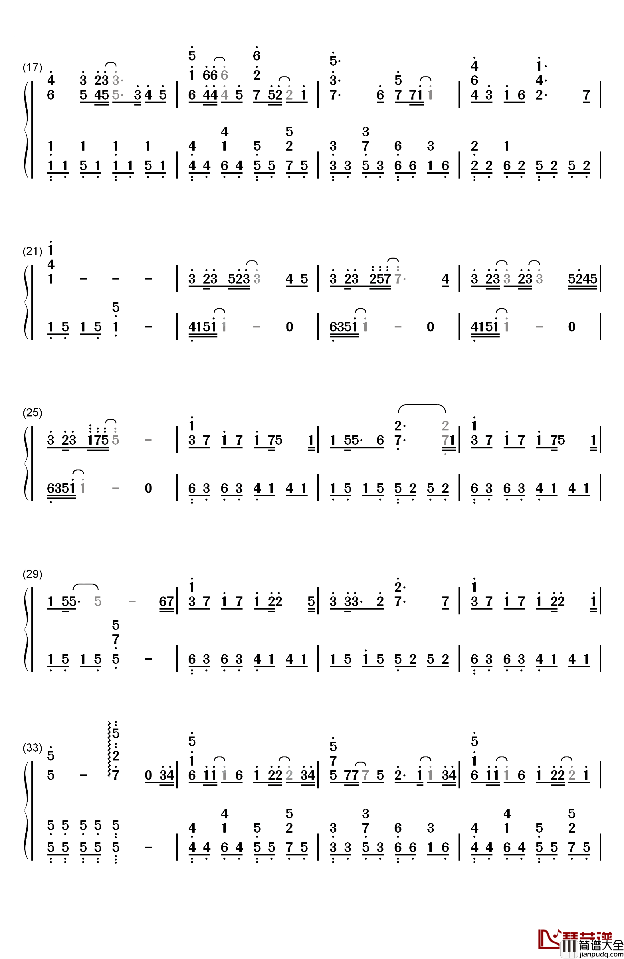 时间飞行钢琴简谱_数字双手_白宇_朱一龙