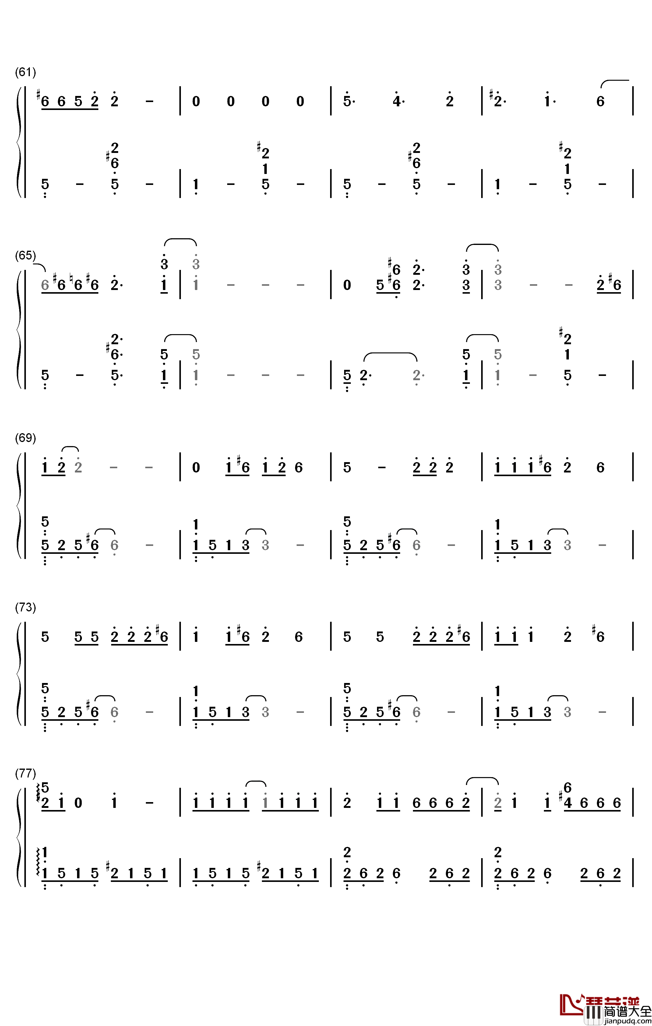 Doin_Time钢琴简谱_数字双手_Lana_Del_Rey