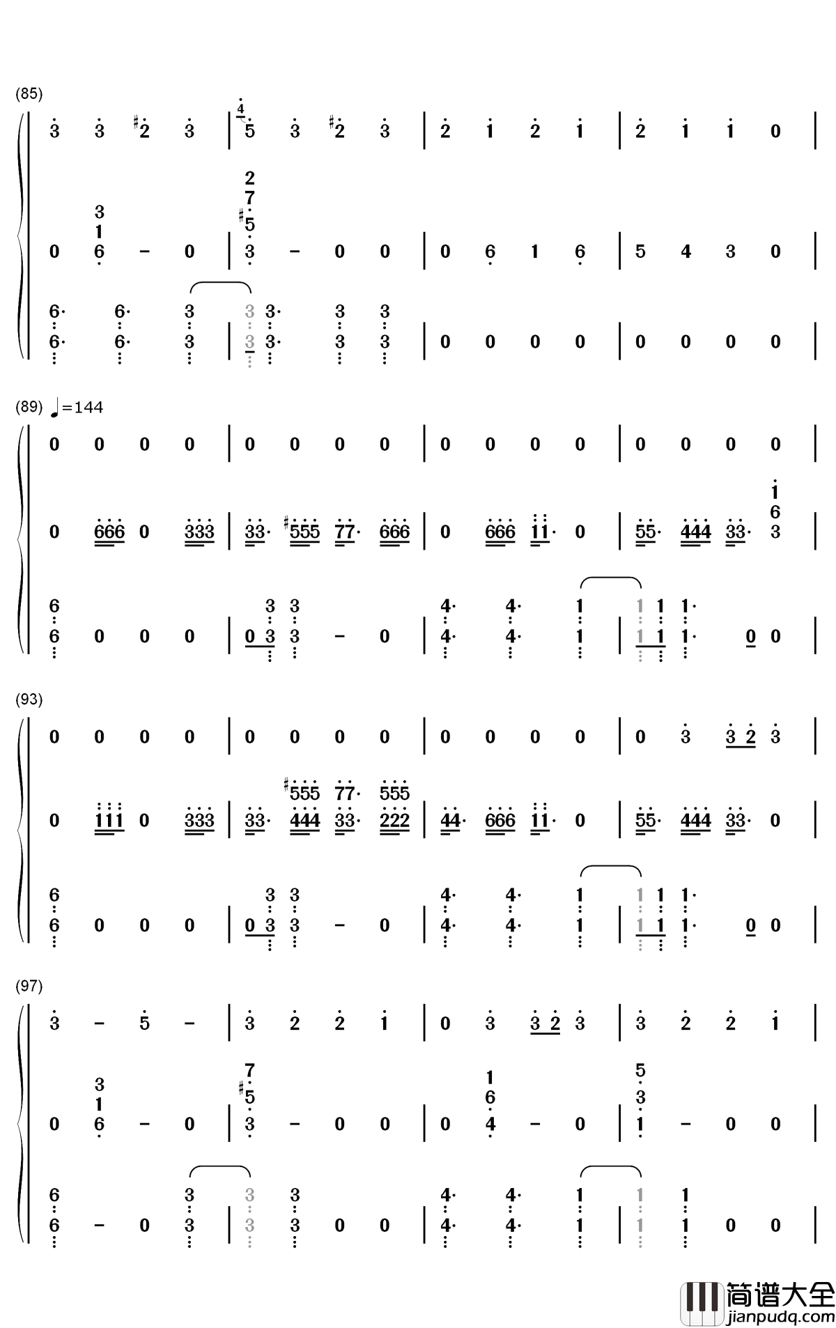 Cradles钢琴简谱_数字双手_Sub_Urban