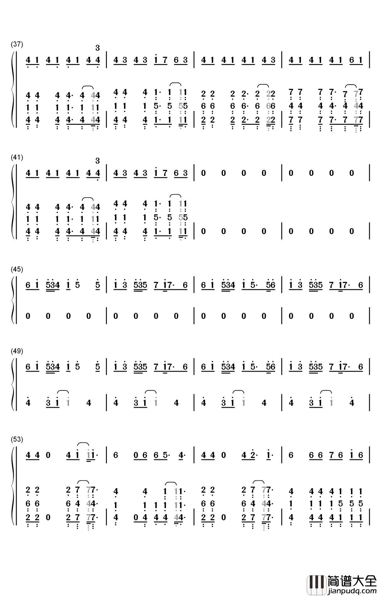 Sunburst钢琴简谱_数字双手_Tobu_Itro