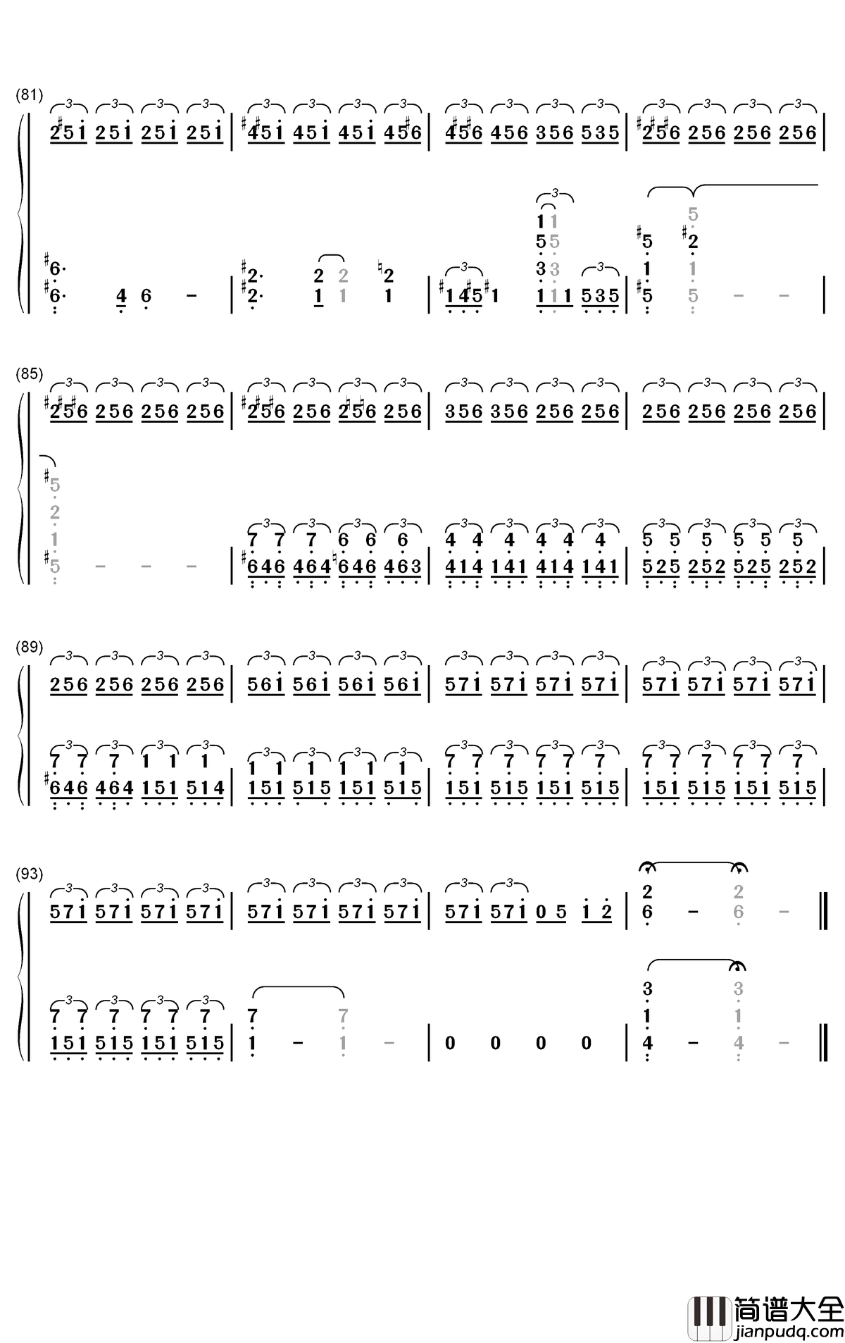 Sad_Machine简谱_Porter_Robinson歌曲_数字双手曲谱