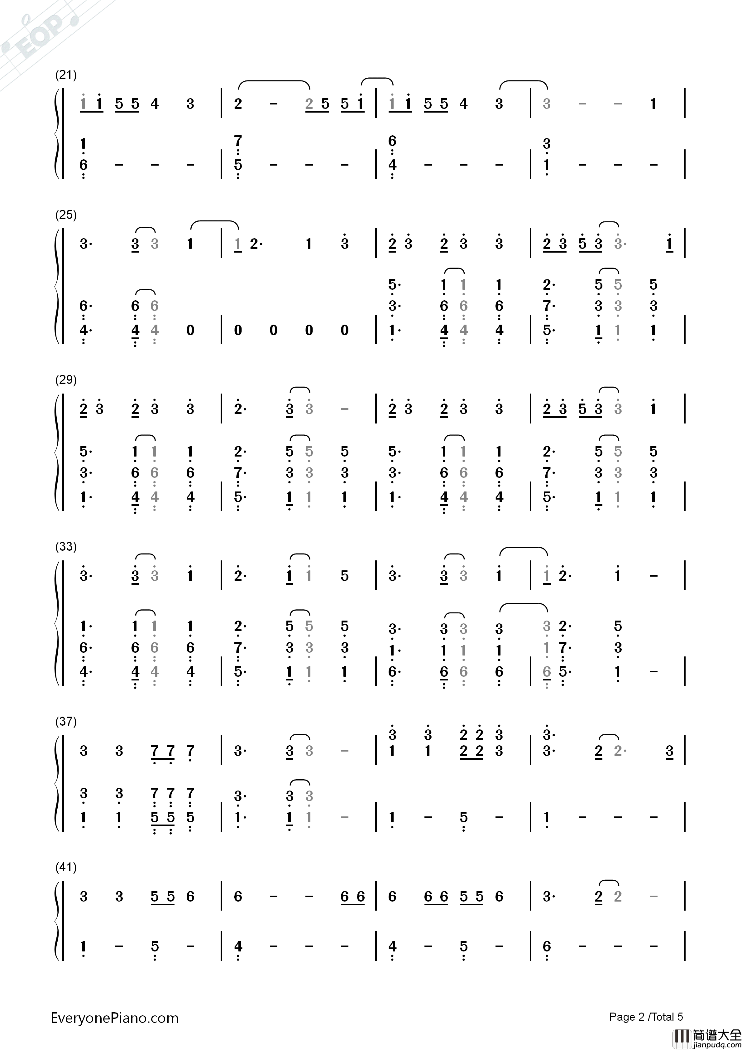 One_Thing钢琴简谱_One_Direction演唱