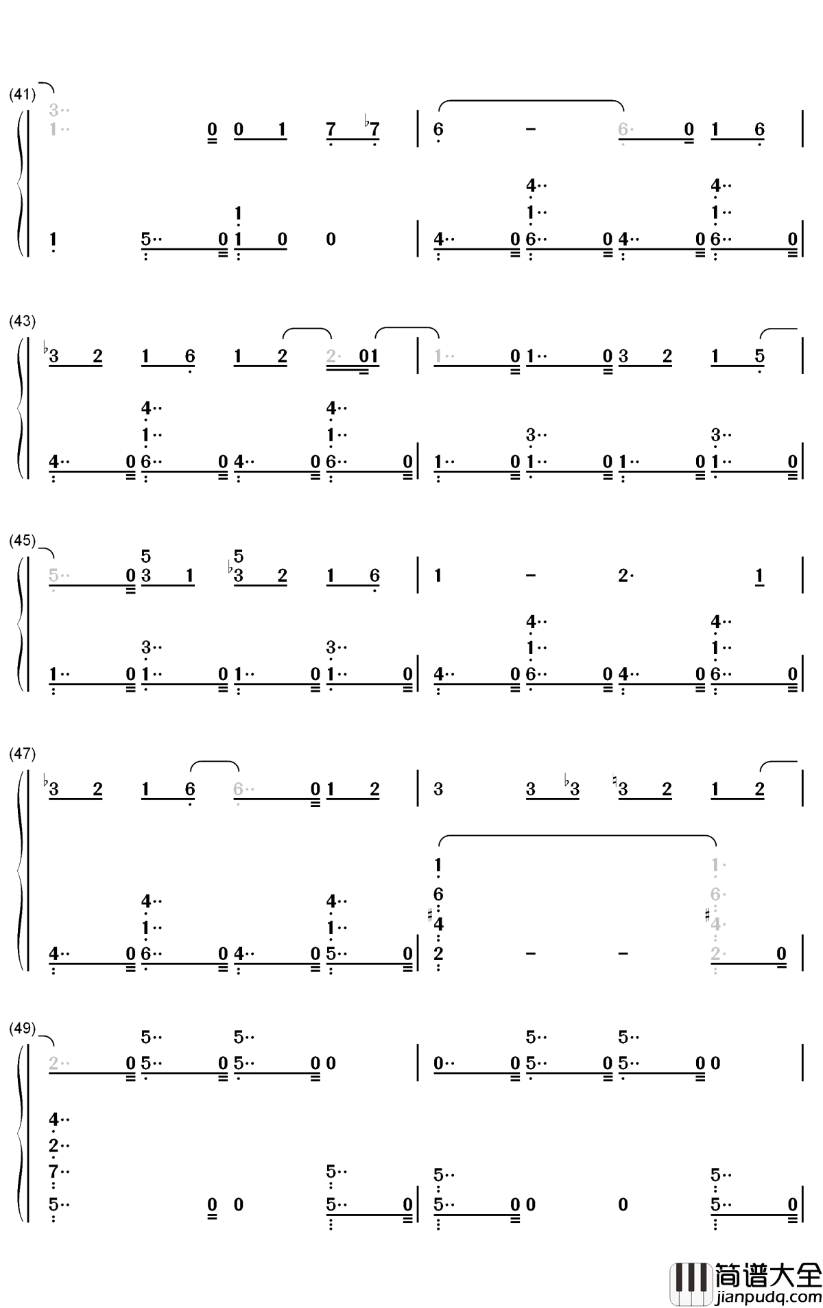 猫之步态舞钢琴简谱_数字双手_戴维·赫勒韦尔