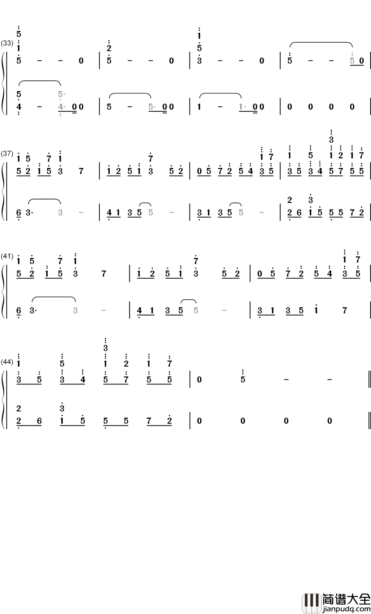Nightfall钢琴简谱_数字双手_Rayark