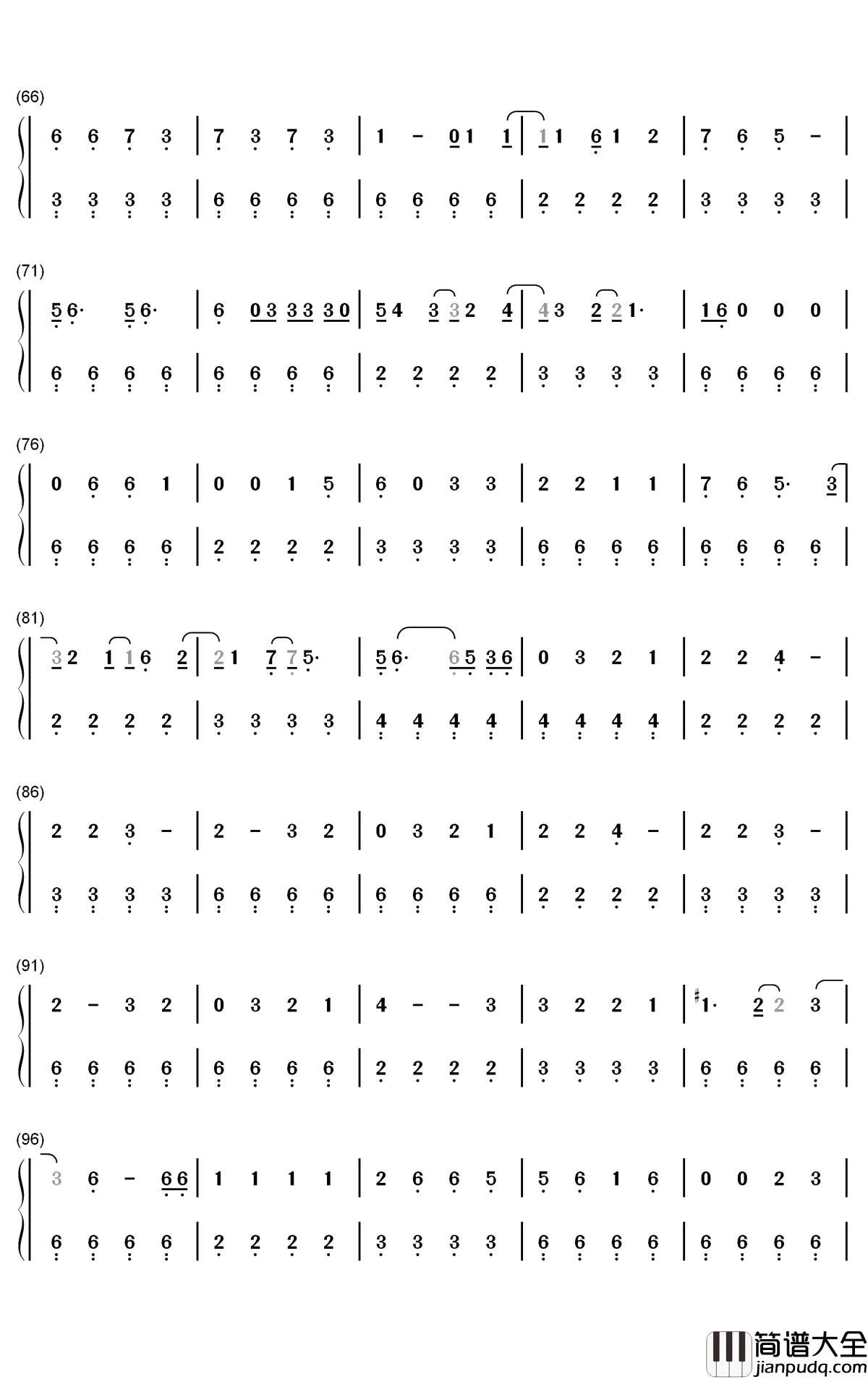 The_Other_Side钢琴简谱_数字双手_SZA_Justin_Timberlake