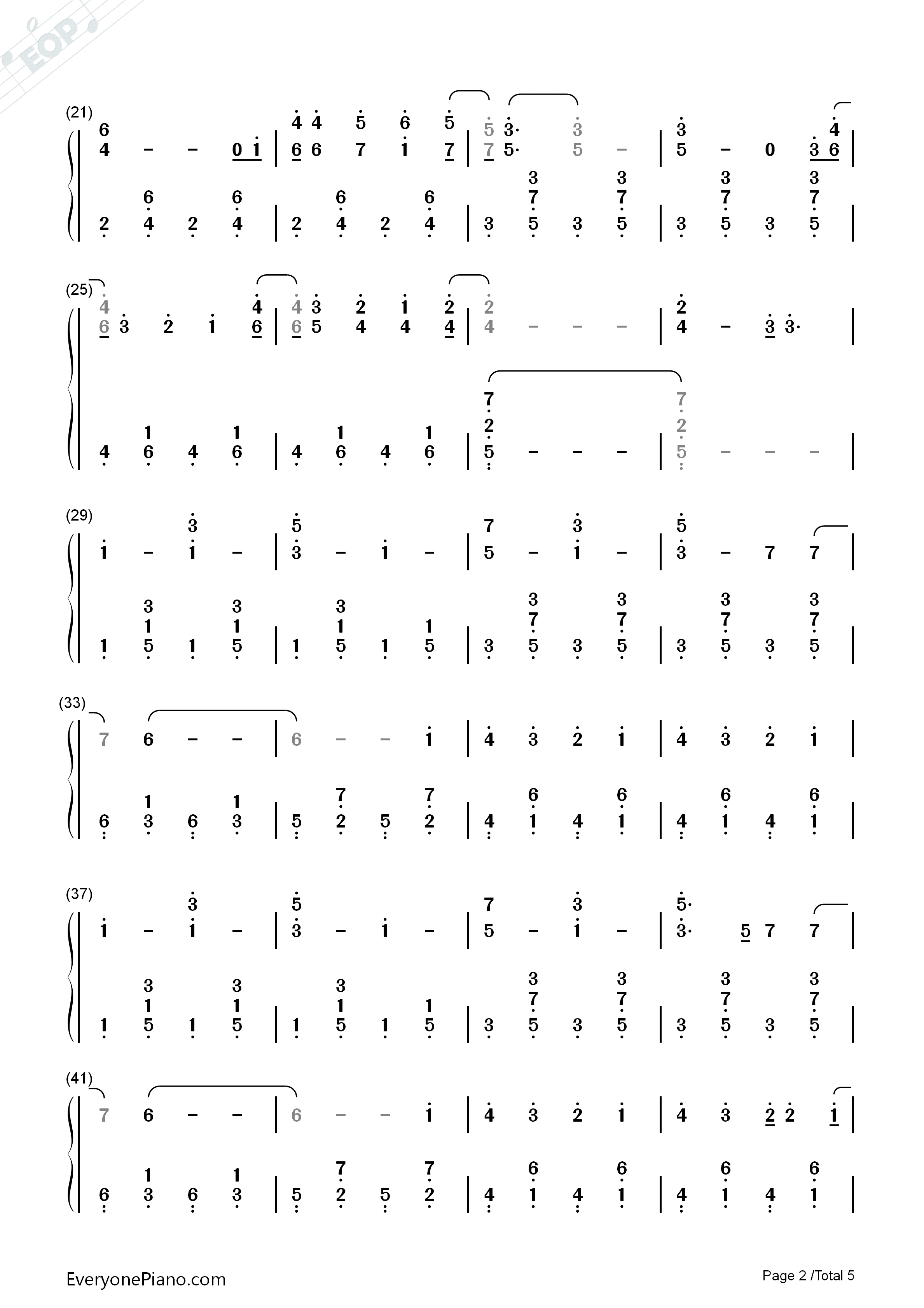 Count_On_Me_钢琴简谱_Bruno_Mars演唱