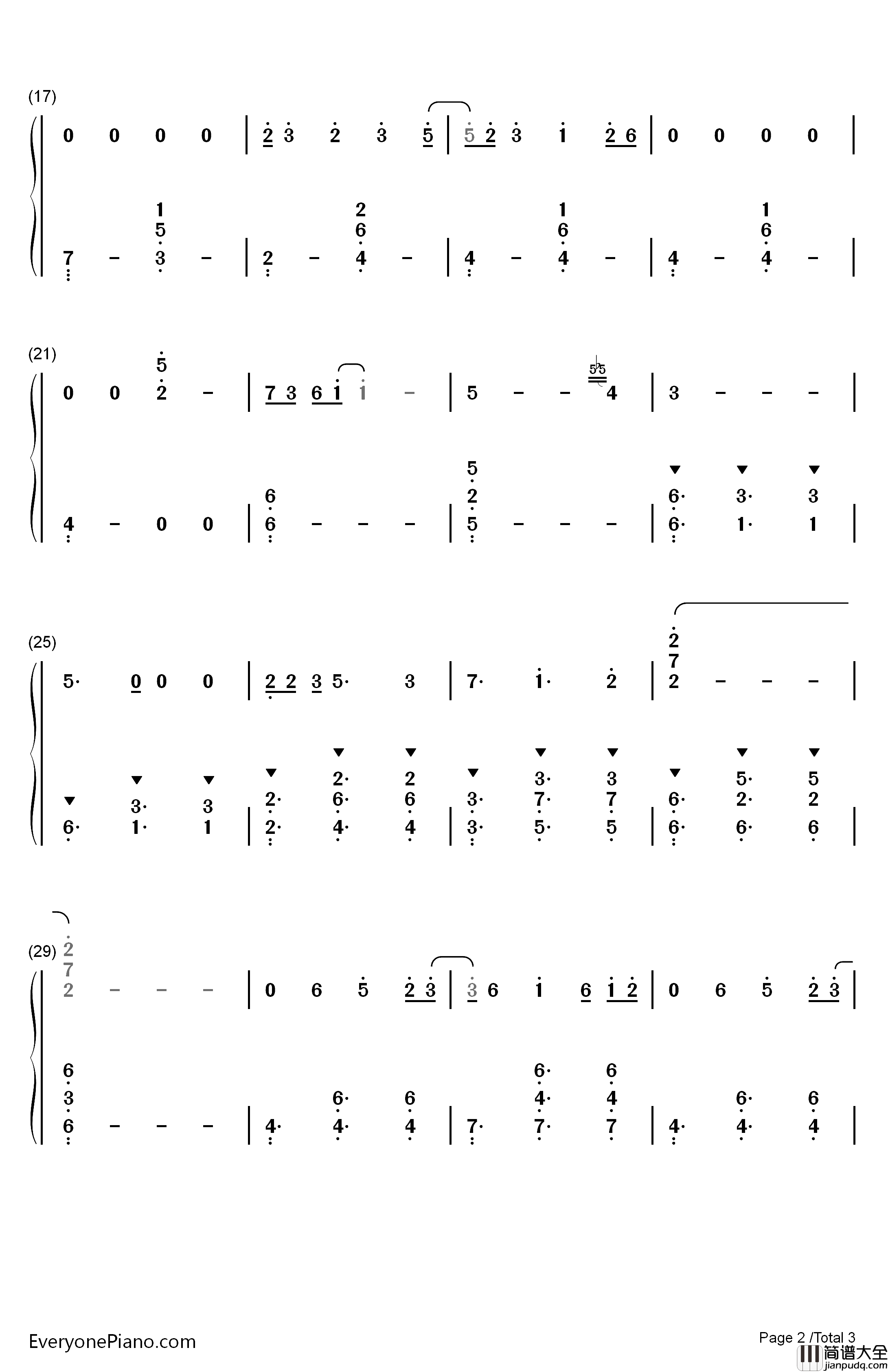 Cloud钢琴简谱_数字双手_Cheetah_Mobile