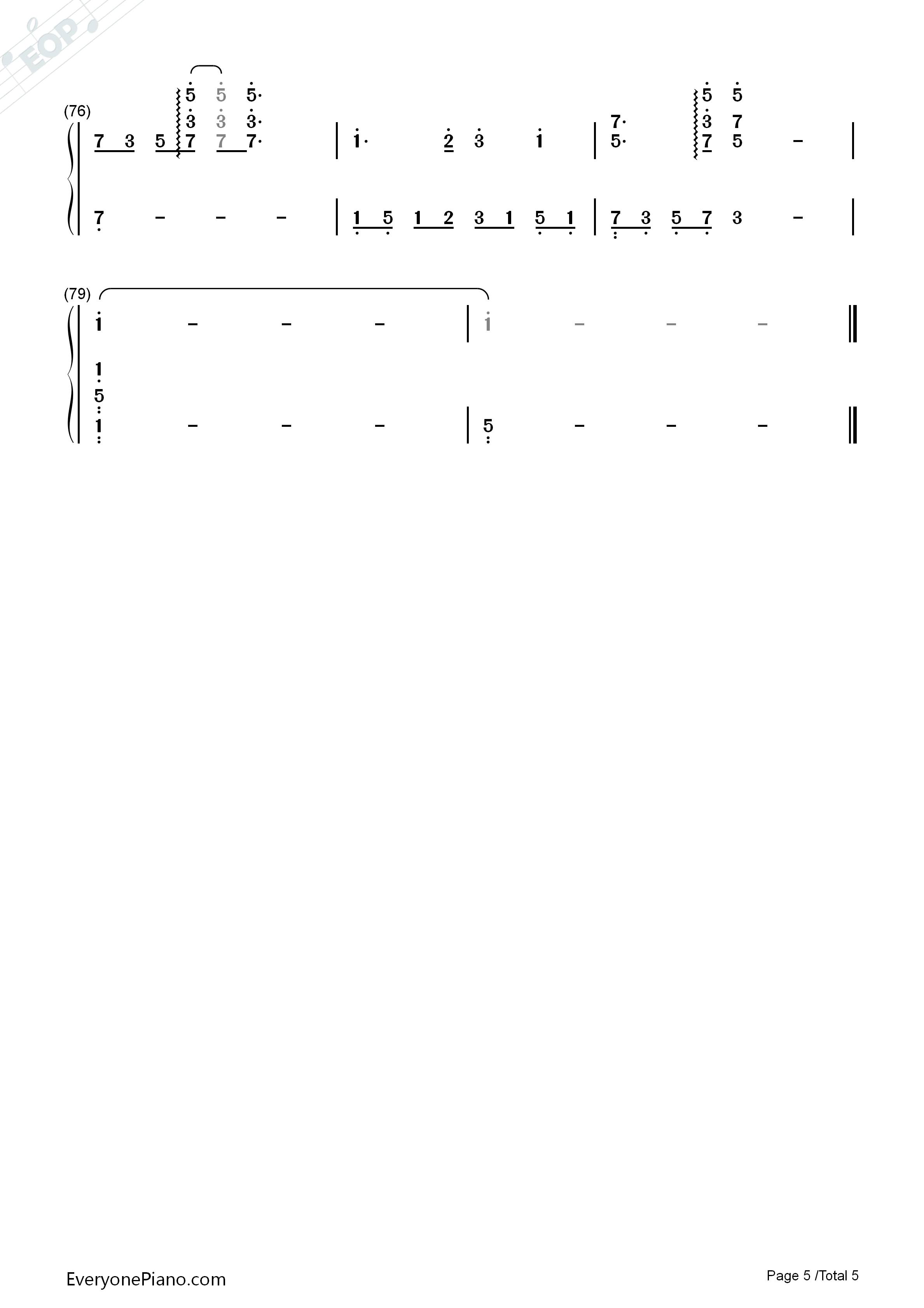 Everything's_Alright钢琴简谱_Laura_Shigihara演唱
