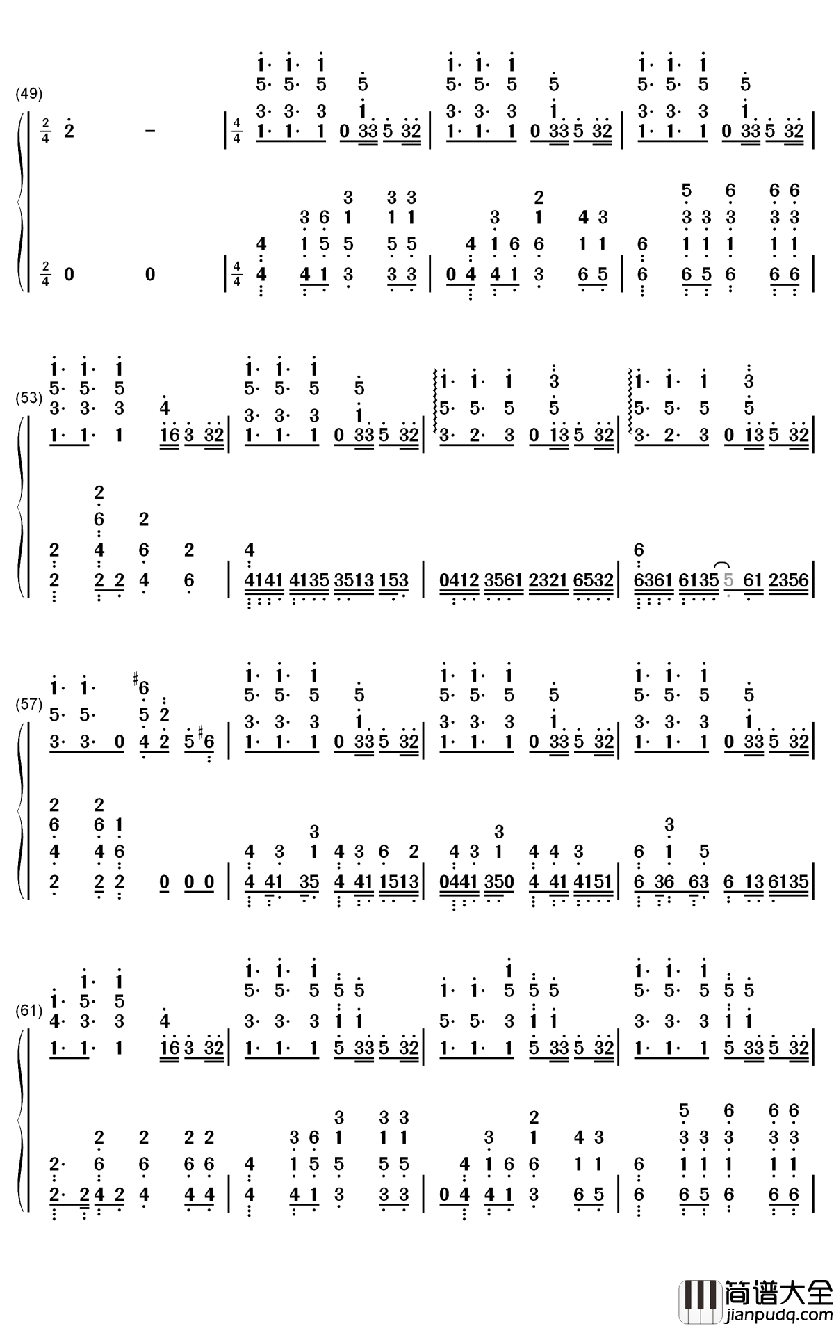Sad_Machine简谱_Porter_Robinson歌曲_数字双手曲谱